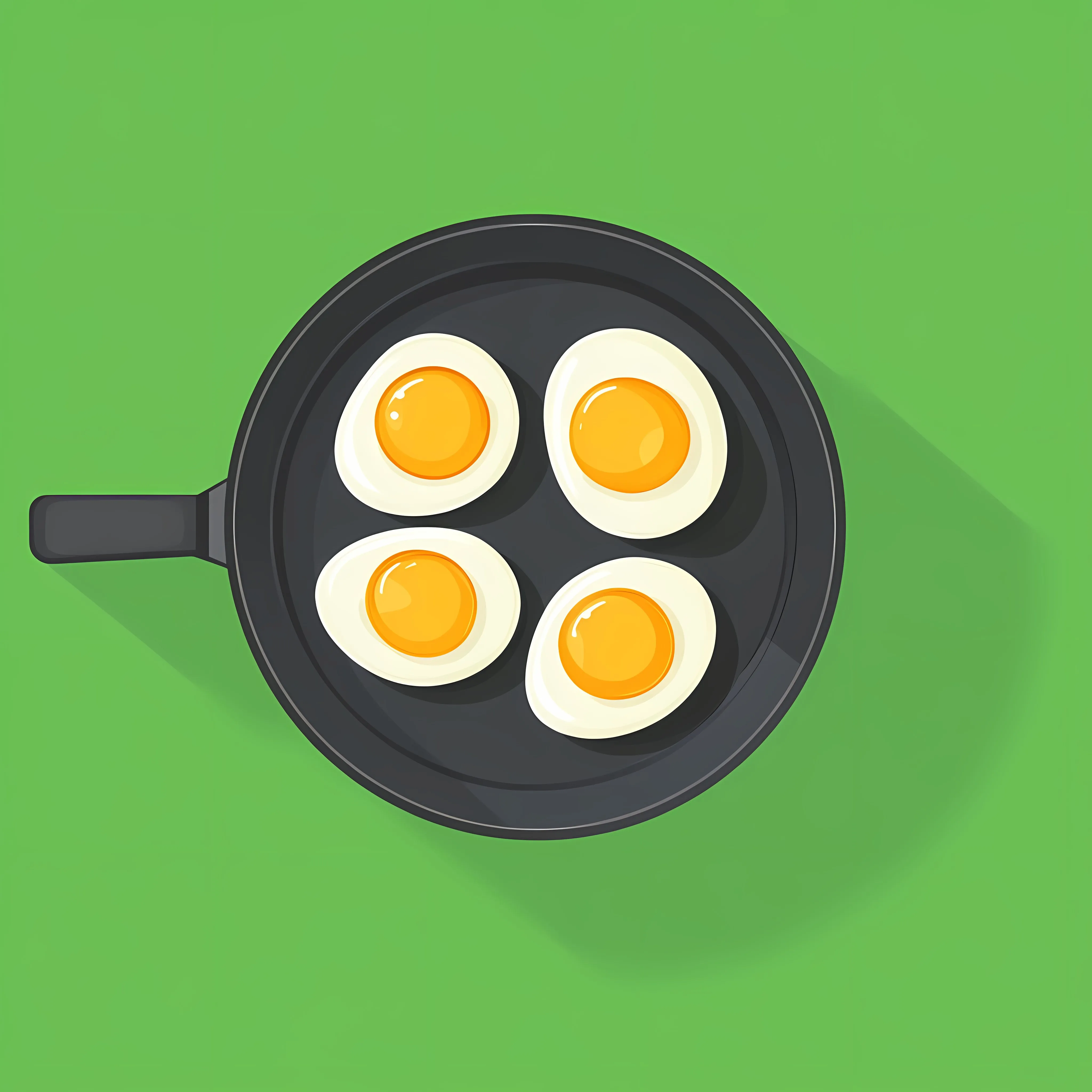 Fried Eggs in Pan Flat Style with Shadow – free culinary creativity image from Dotvec