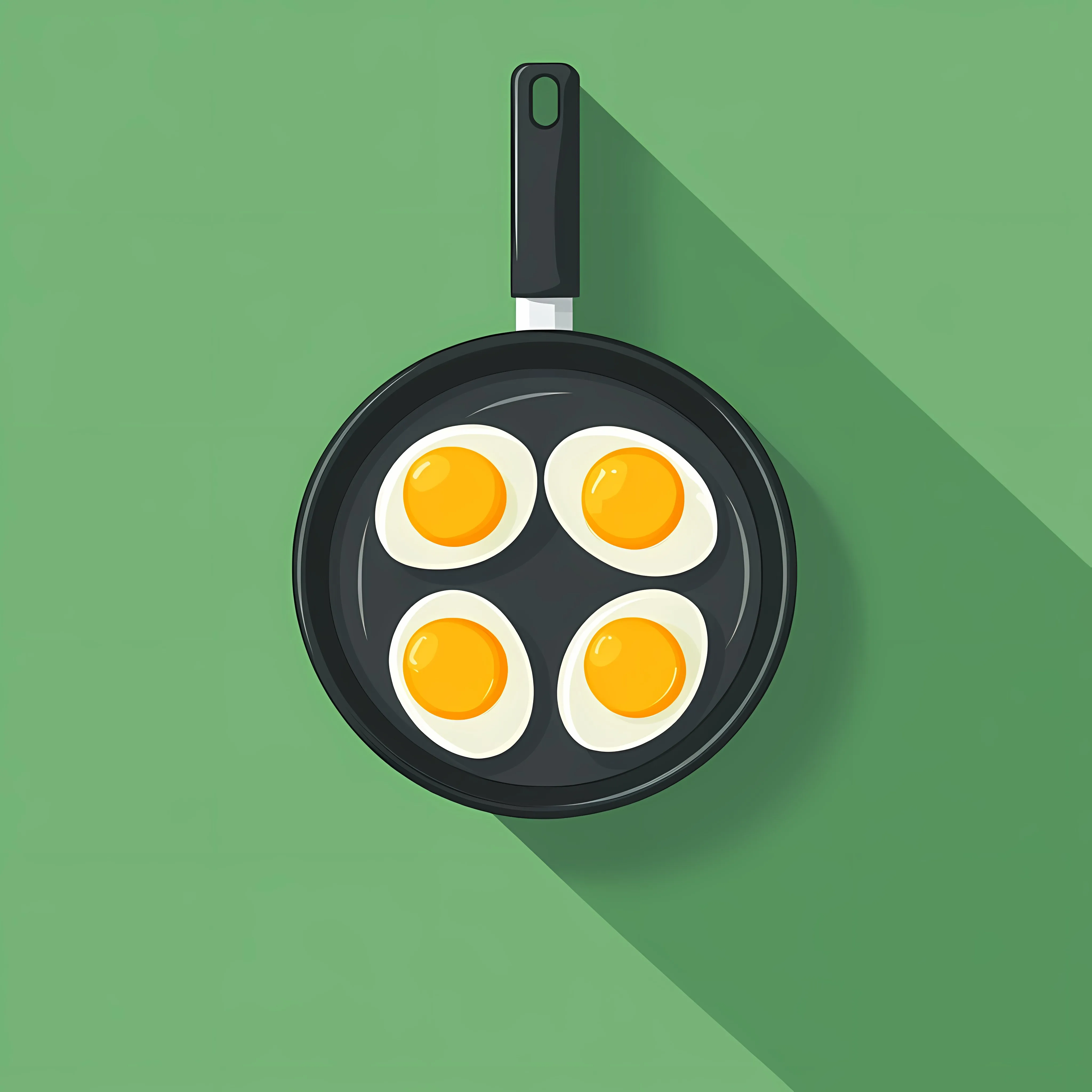 Fried Eggs in Pan Flat Style with Shadow — free download from Dotvec