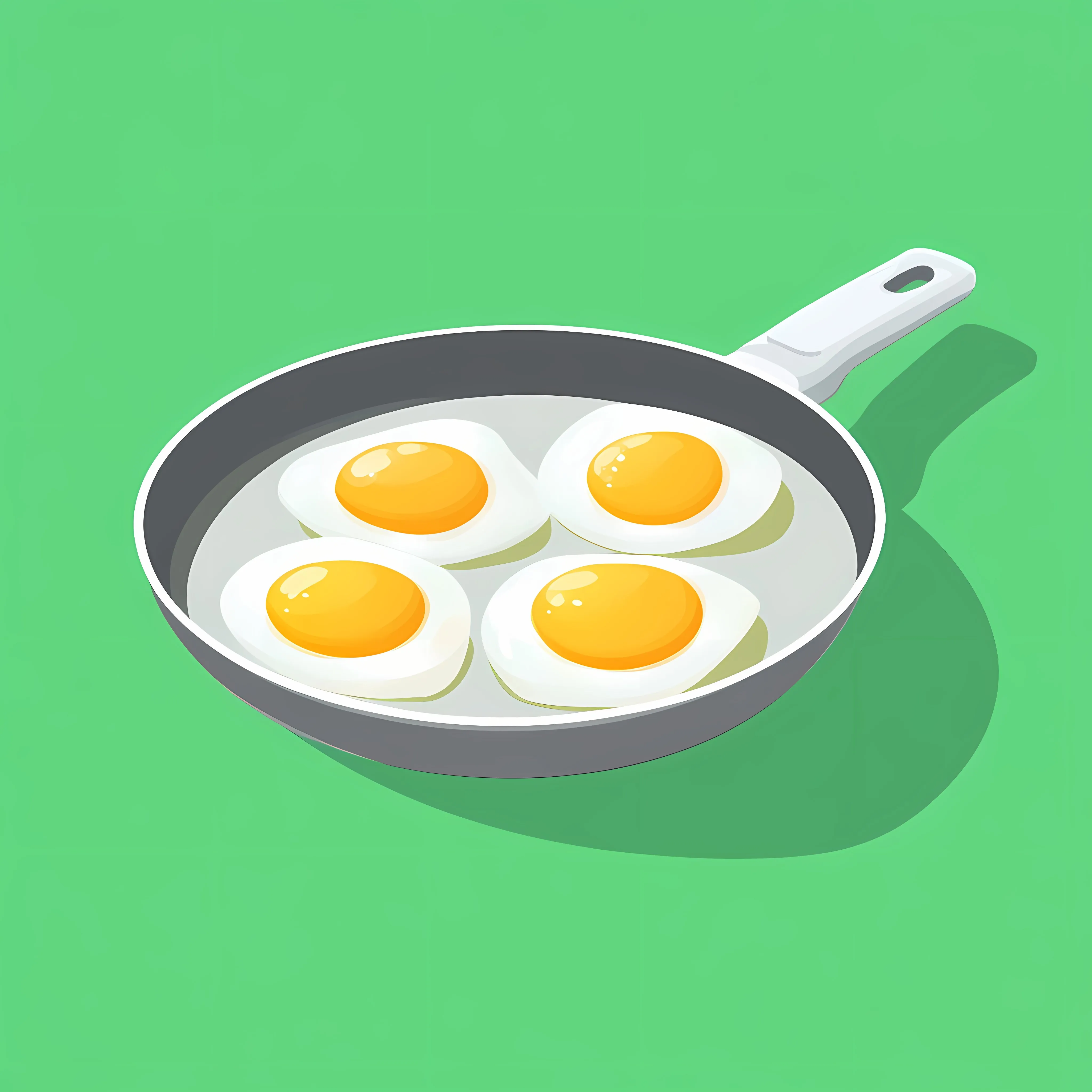 Fried Eggs in Pan with Long Shadow — free download from Dotvec