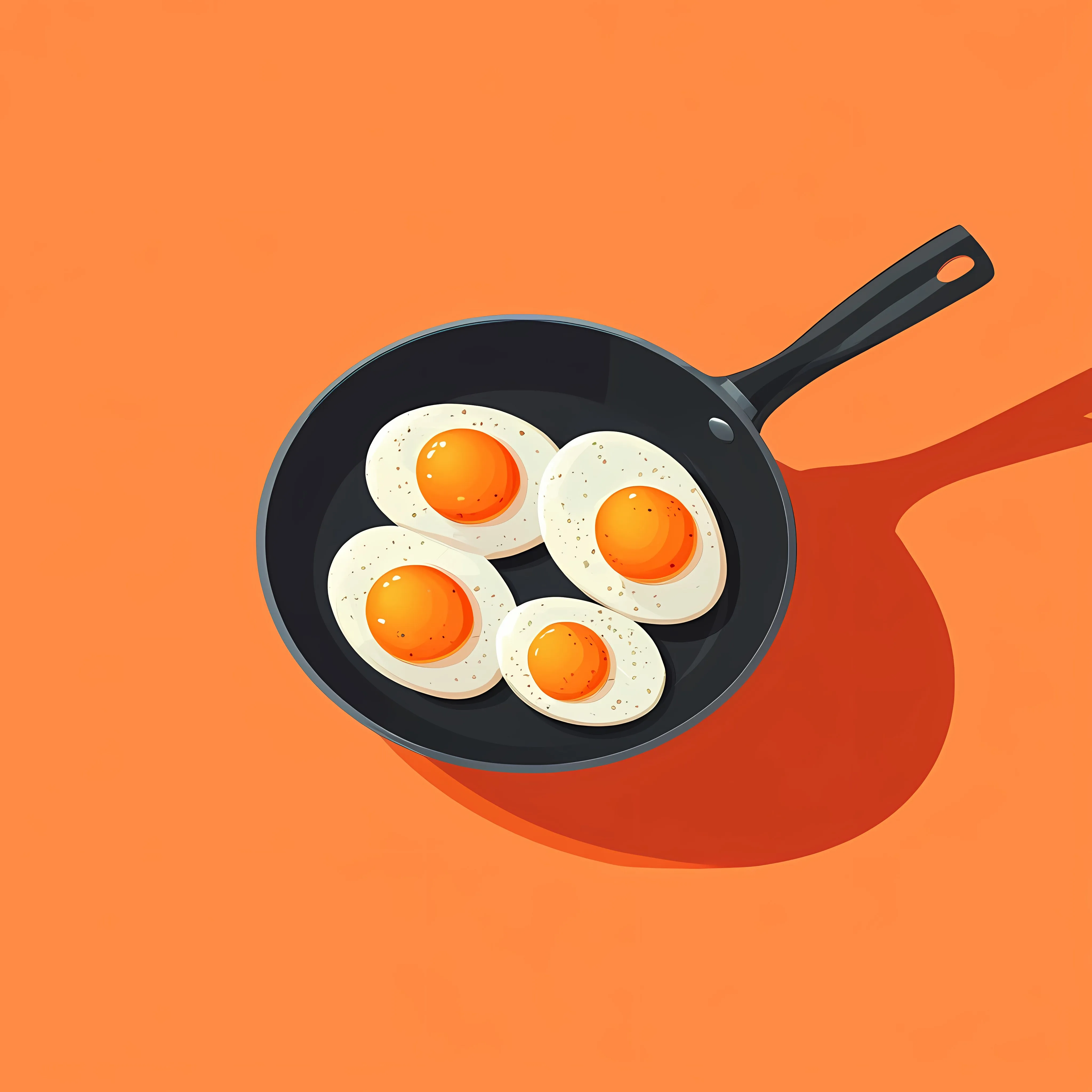 Flat Style Fried Eggs in Pan with Shadow — free download from Dotvec