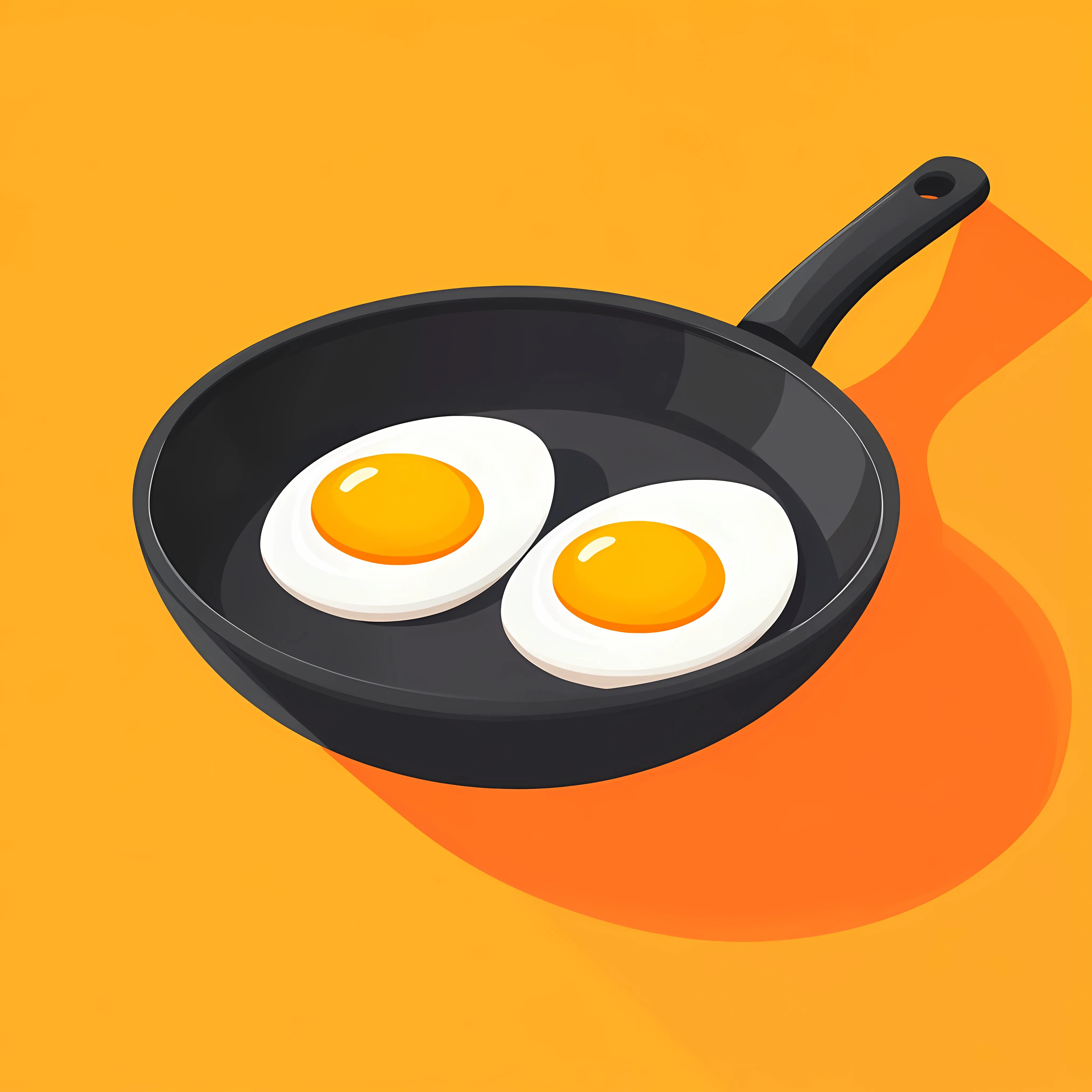 Fried Eggs in a Pan Flat Design — free download from Dotvec