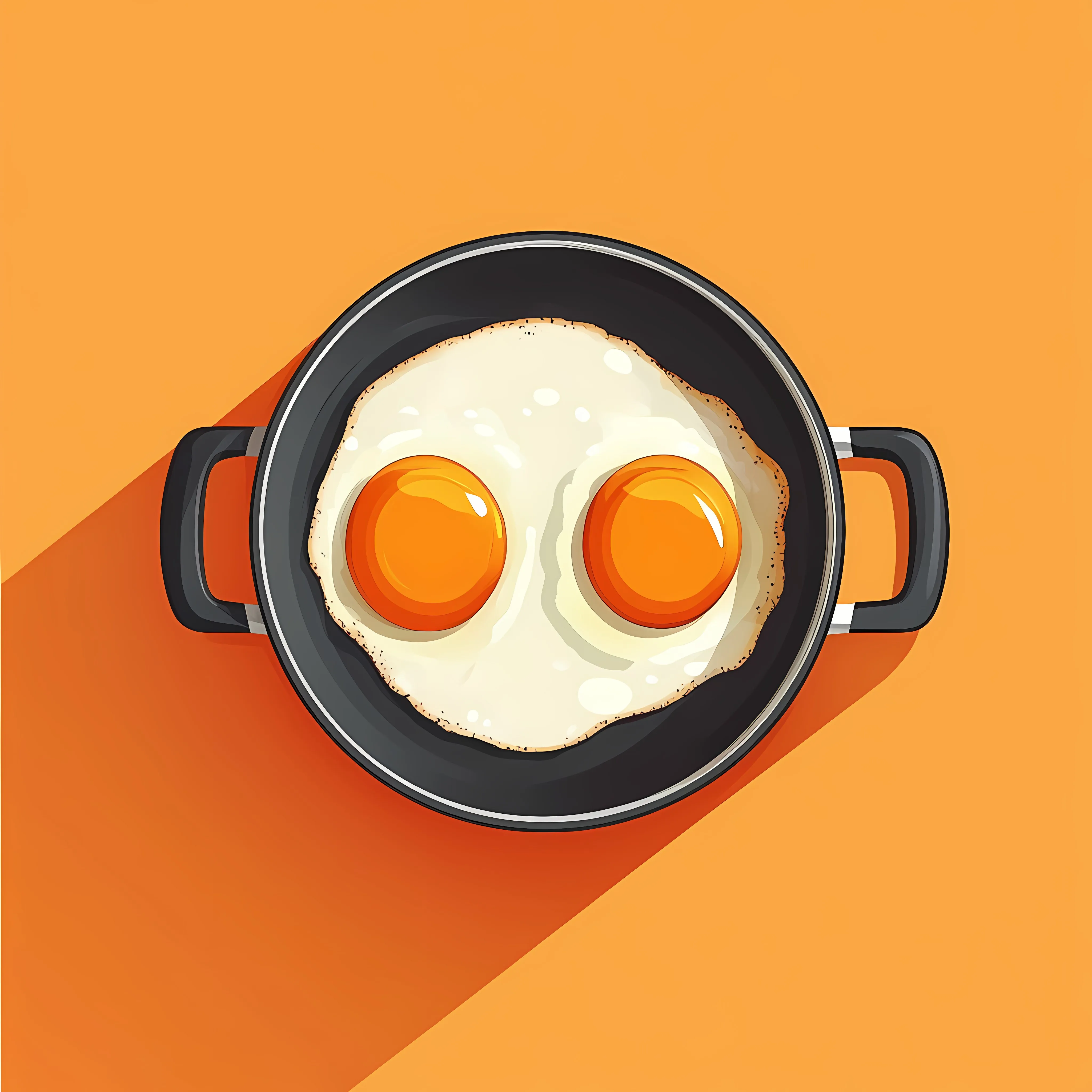 Flat Style Fried Eggs in Pan with Shadow — free download from Dotvec