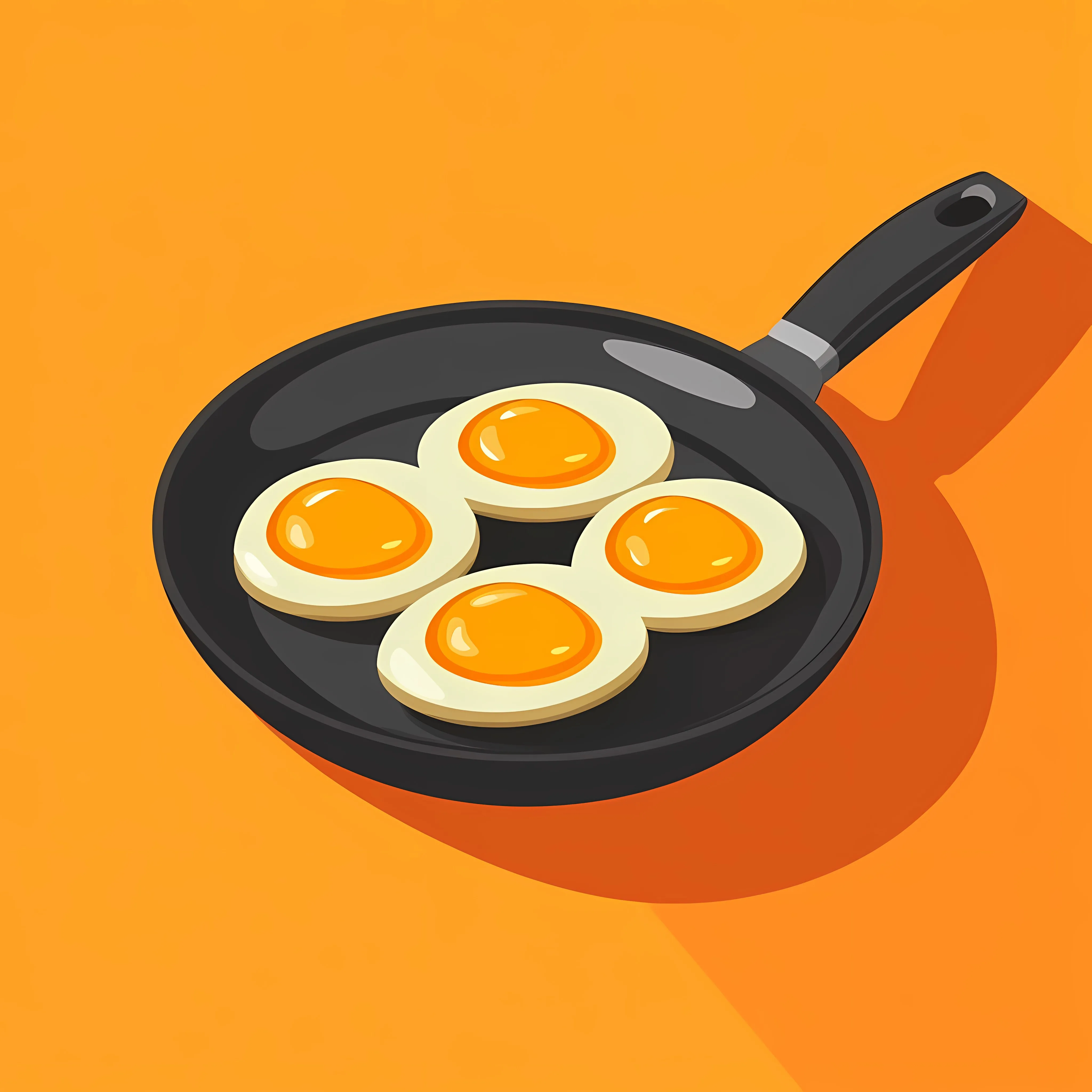 Flat Style Fried Eggs in a Pan — free download from Dotvec