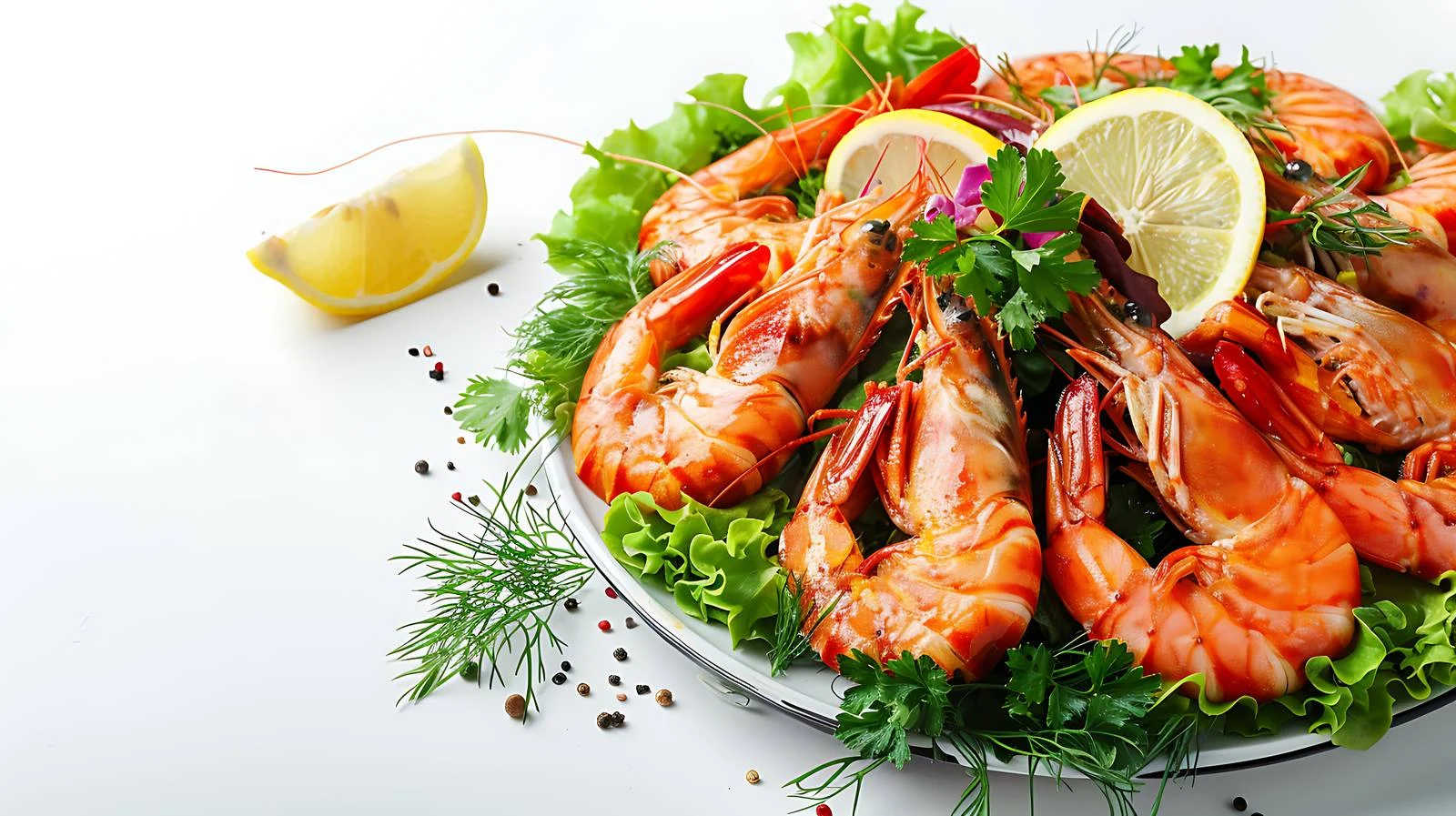 Exquisite Shrimp Plate with Fresh Vegetables — free download from Dotvec