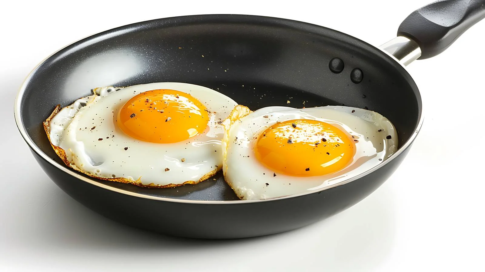 Close-Up of Two Fried Eggs in Pan — free download from Dotvec