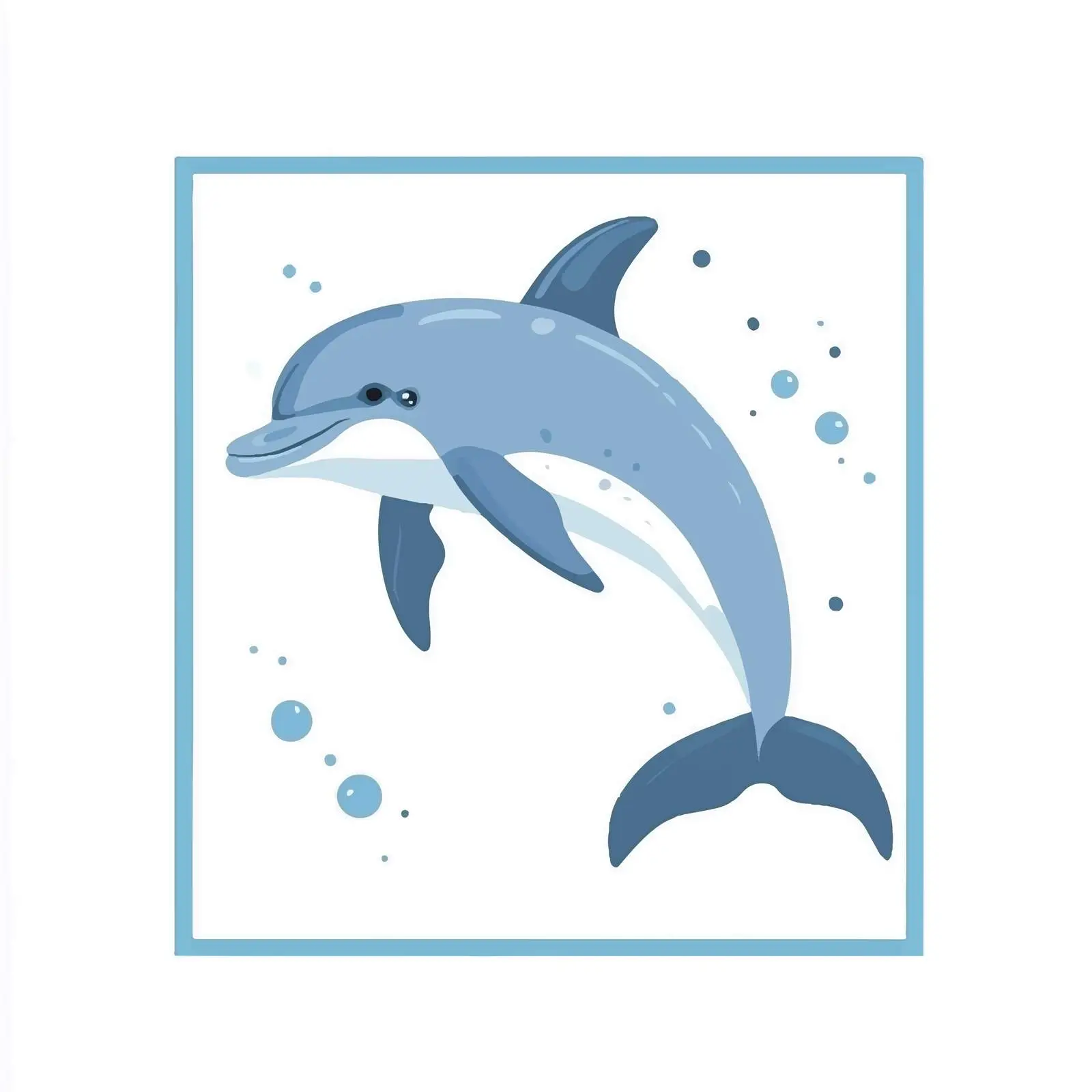 Friendly Intelligent Dolphin Flat Vector Illustration — free download from Dotvec