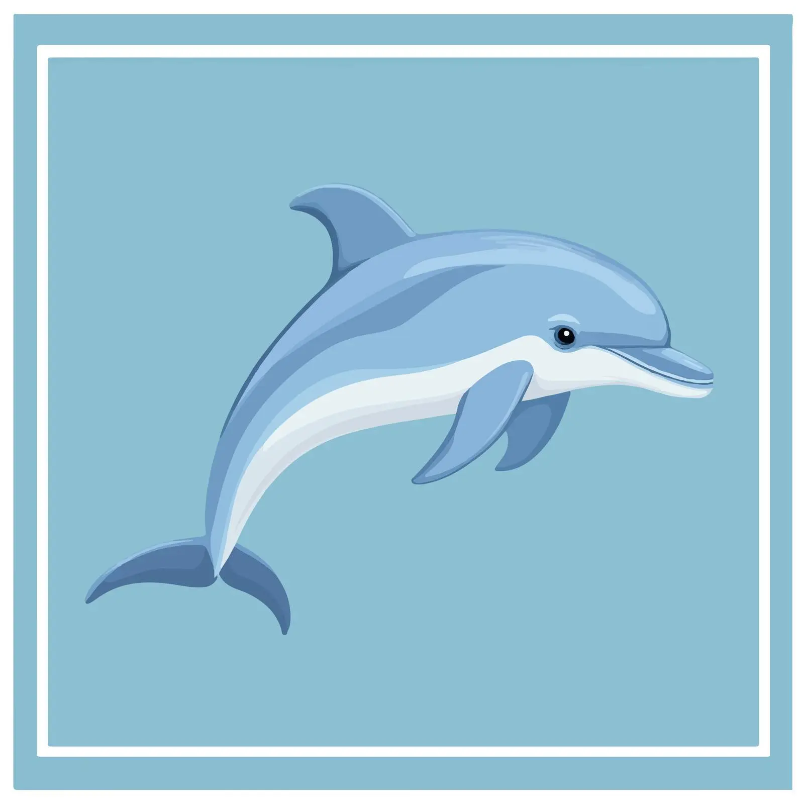Friendly Intelligent Dolphin Flat Vector Illustration — free download from Dotvec
