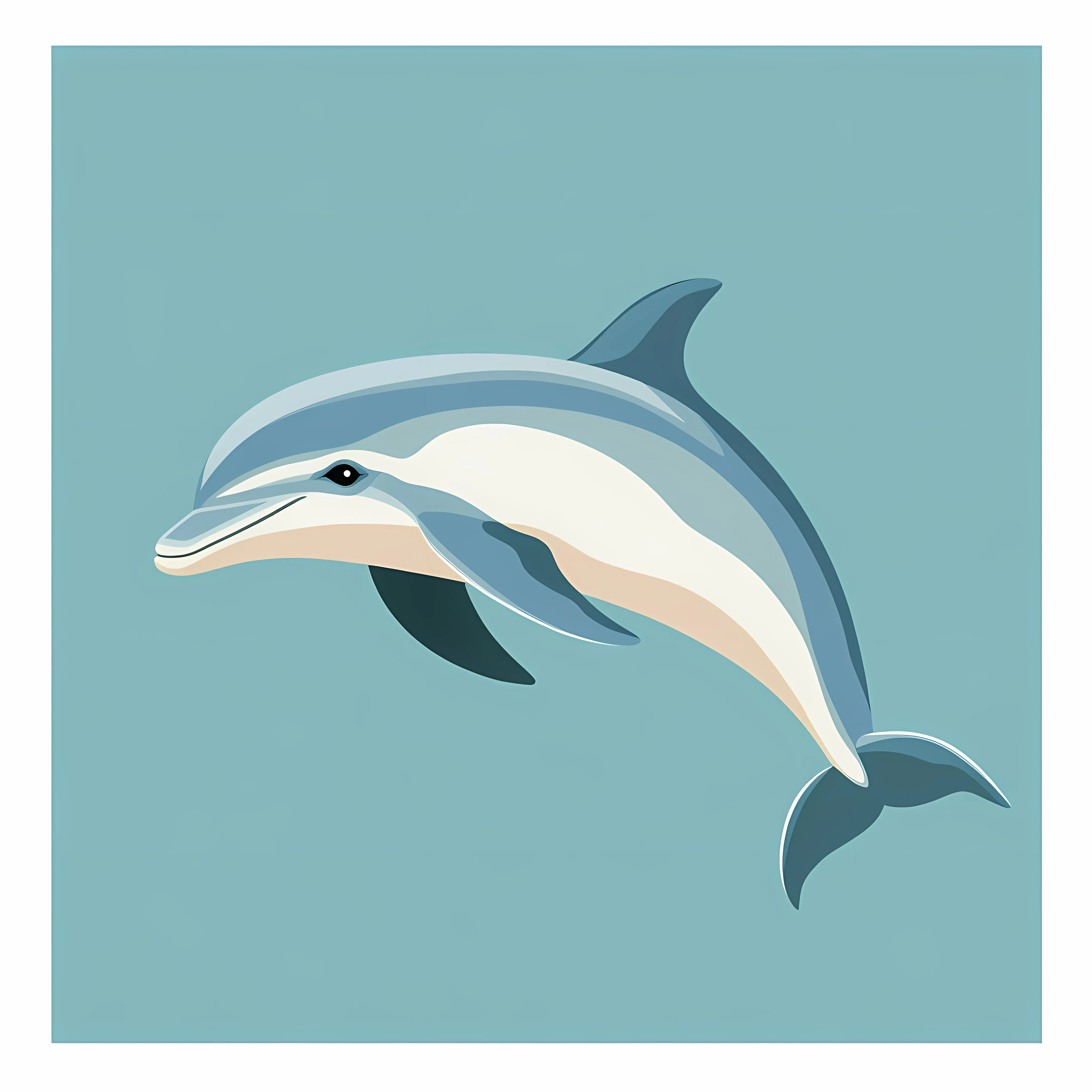 Friendly Intelligent Dolphin Flat Vector Illustration — free download from Dotvec