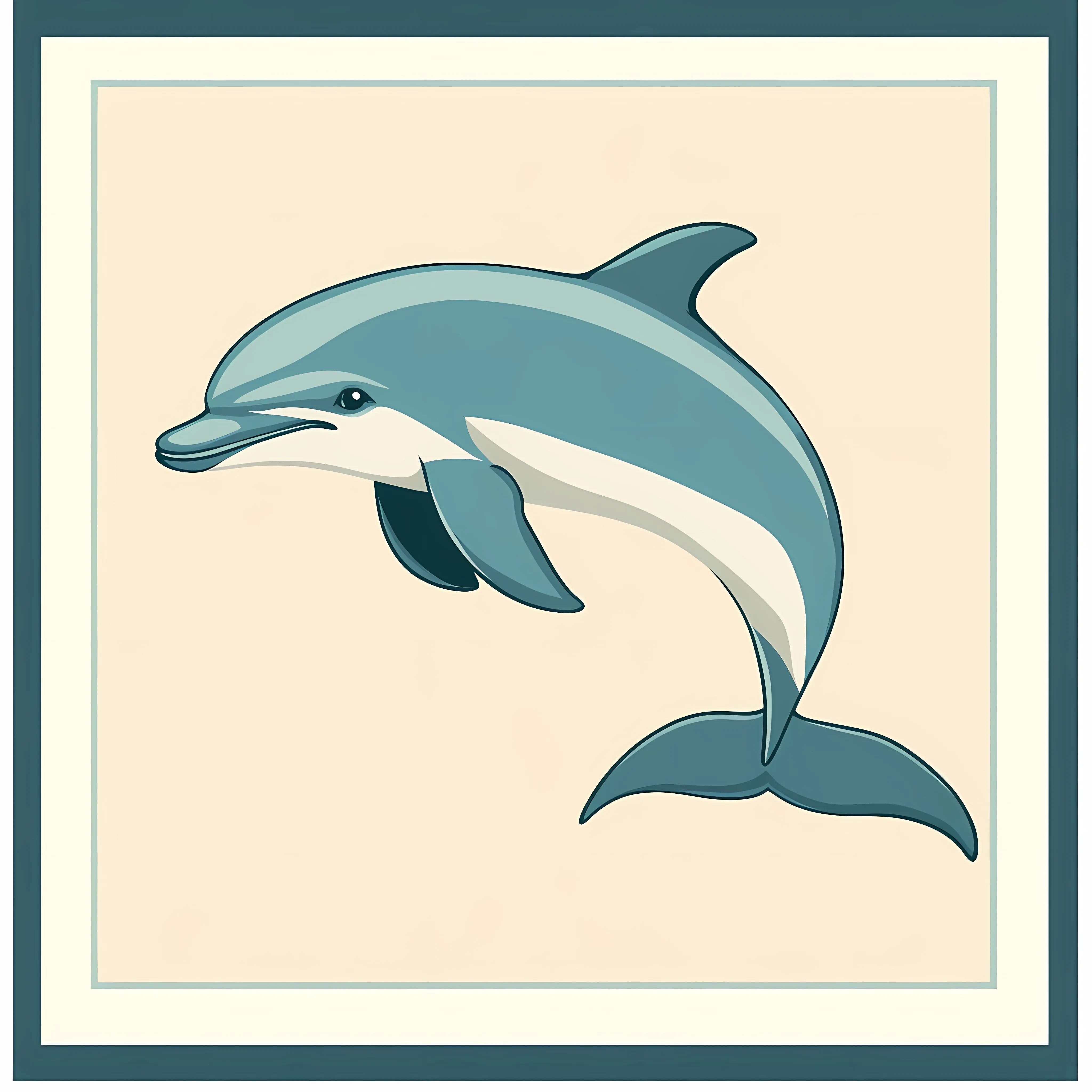 Friendly Intelligent Dolphin Flat Vector Illustration — free download from Dotvec