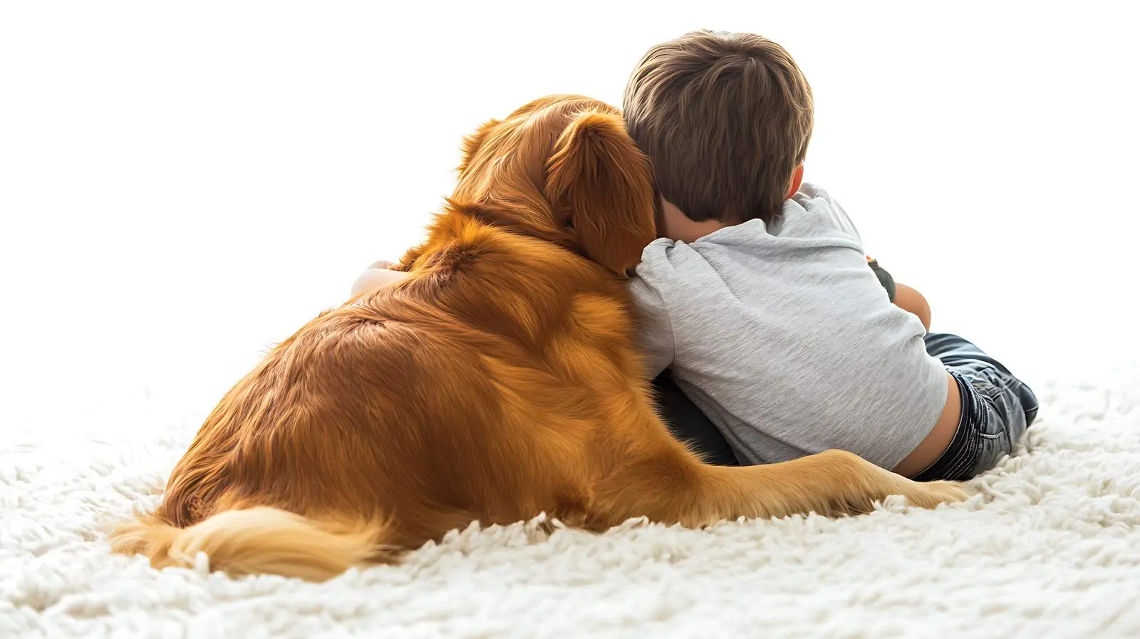Cherished Moments of a Child Embracing a Dog — free download from Dotvec