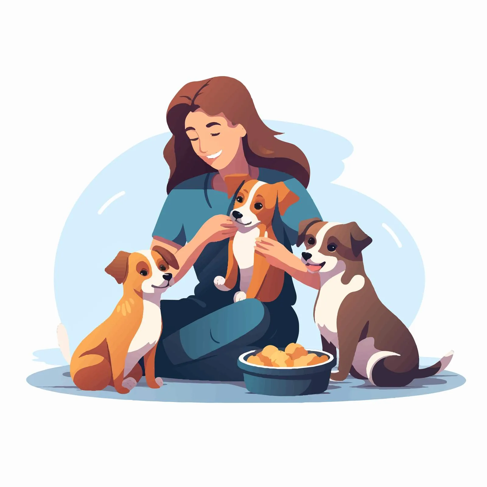 Volunteer Feeding Dogs at Animal Shelter — free download from Dotvec