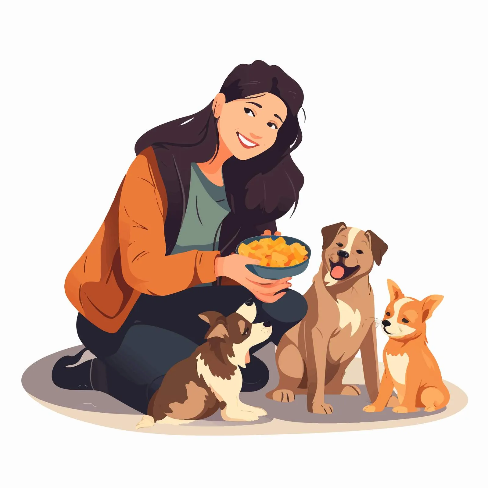 Volunteer Feeding Dogs at Animal Shelter — free download from Dotvec