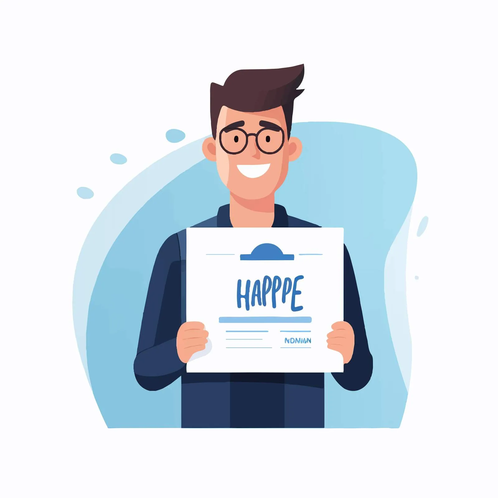 Friendly Male Job Seeker Holding Placard — free download from Dotvec