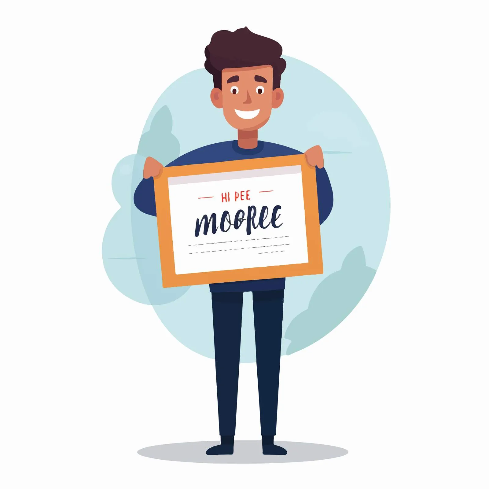 Friendly Male Job Seeker Holding Placard — free download from Dotvec