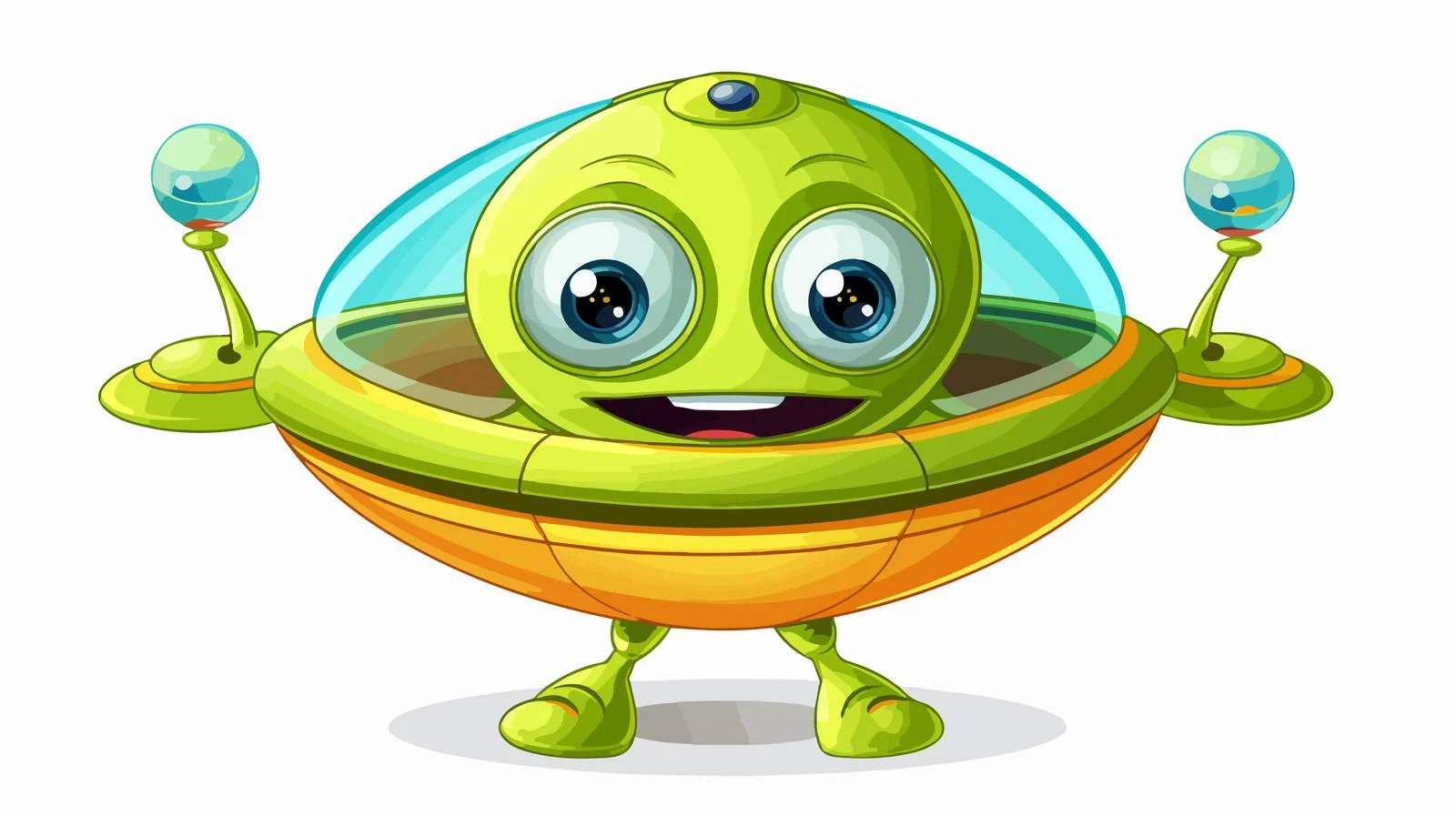 Alien in Flying Saucer Cartoon Vector — free download from Dotvec
