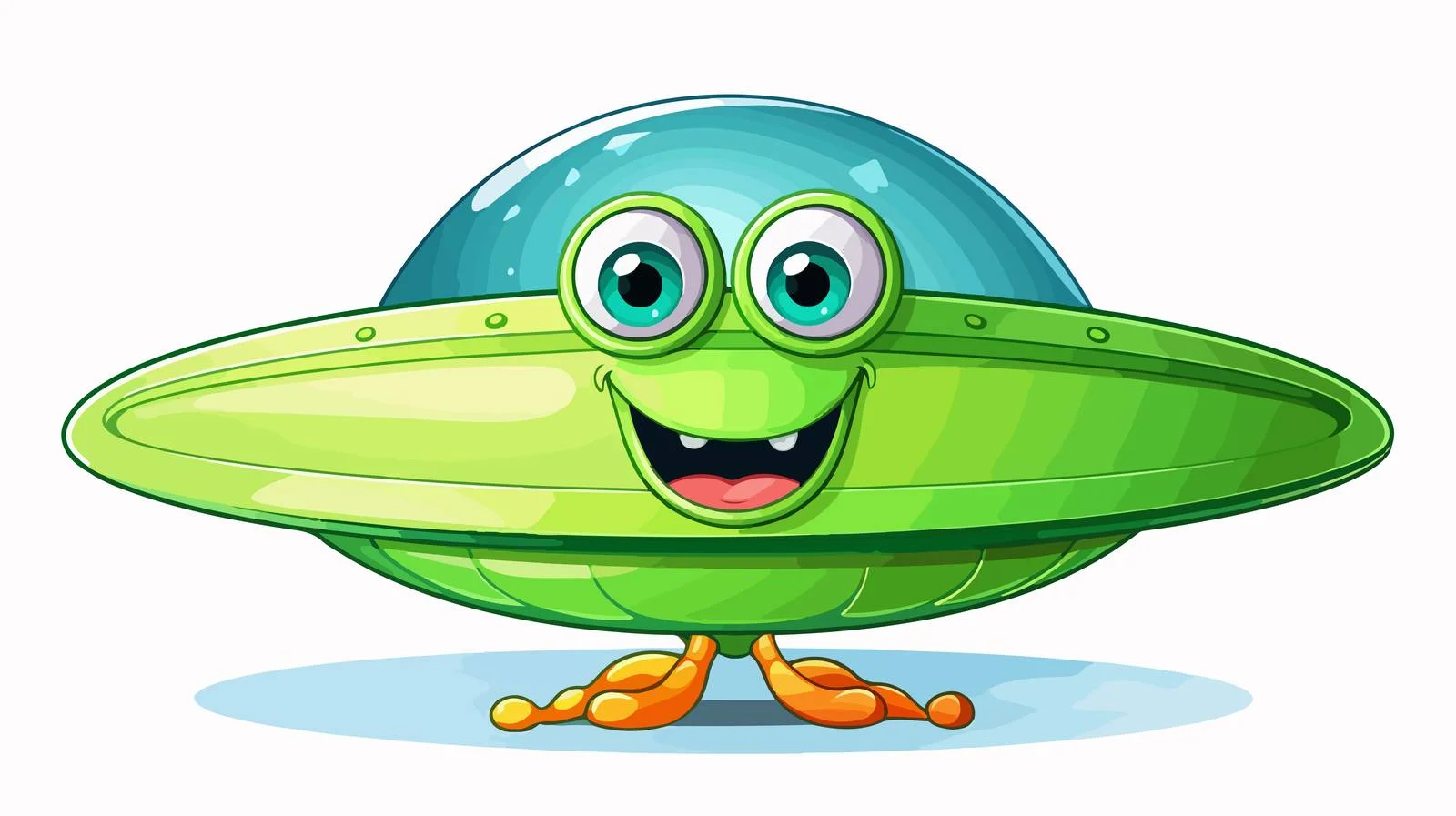 Friendly Alien Flying Saucer Cartoon Vector — free download from Dotvec