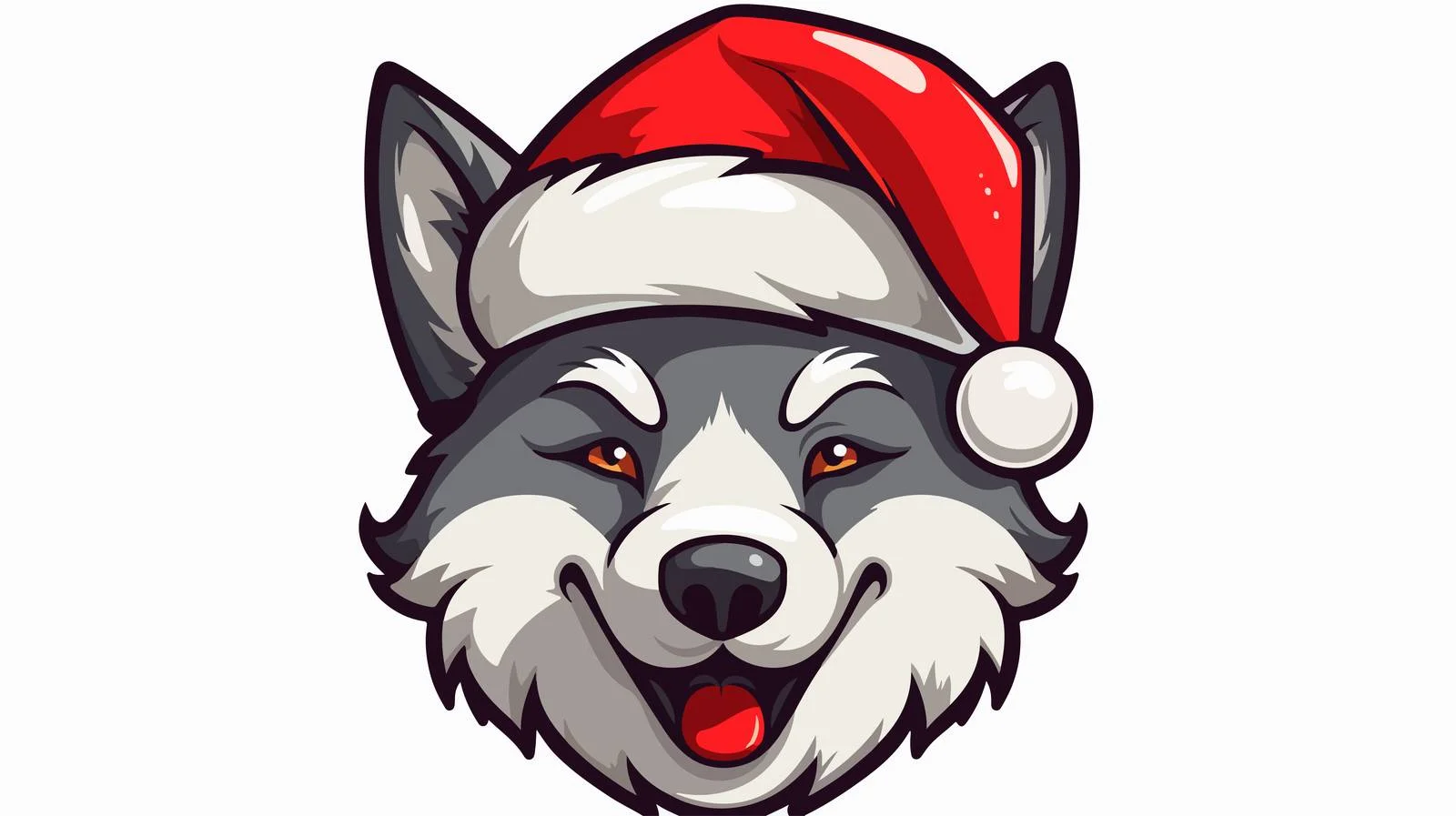 Whimsical Wolf Santa Cartoon Icon — free download from Dotvec