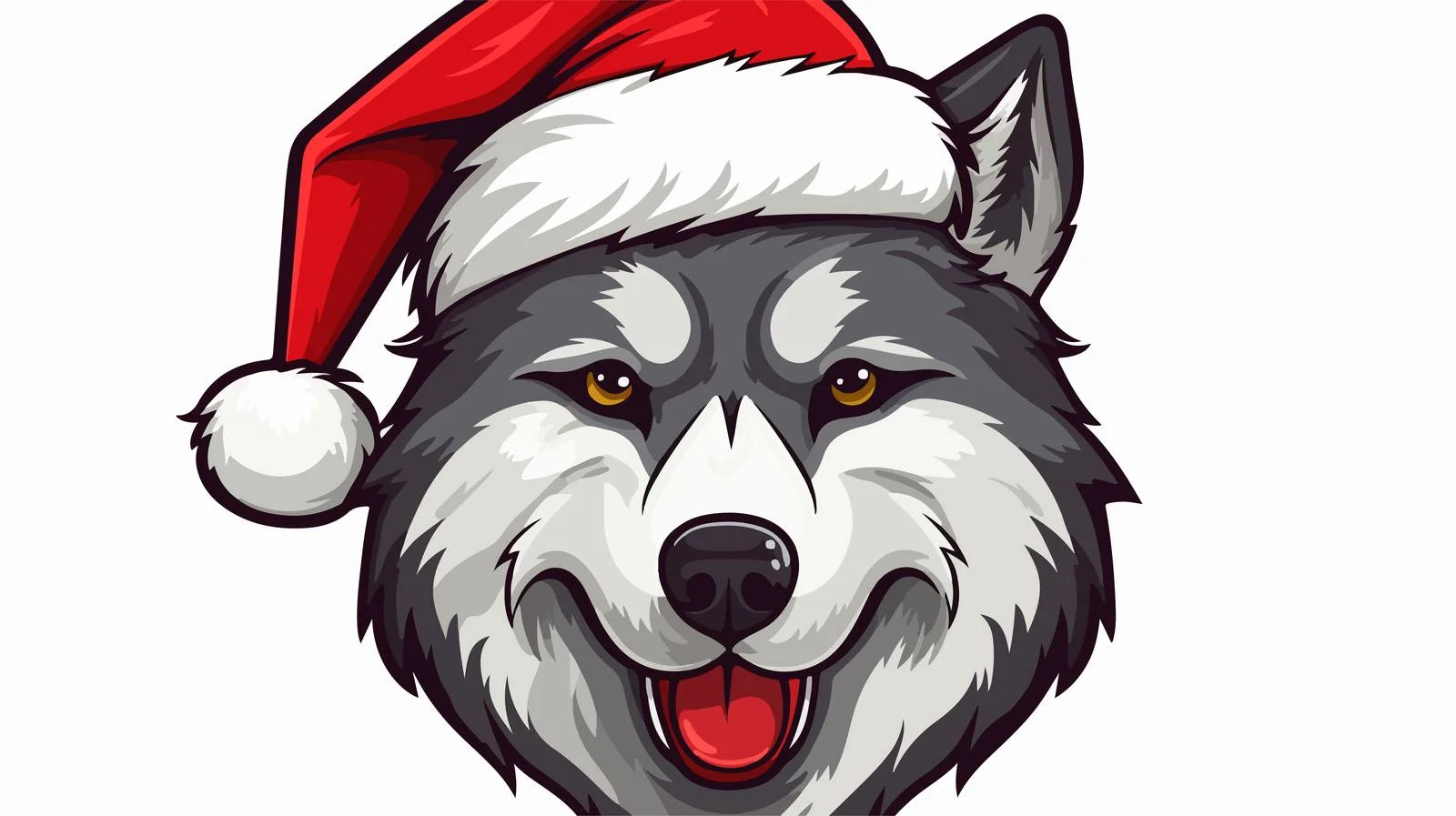 Whimsical Wolf Santa Cartoon Icon — free download from Dotvec
