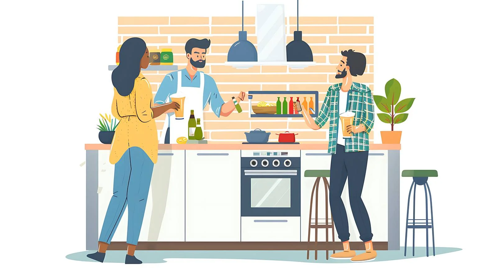 Social Cooking Gathering in Kitchen — free download from Dotvec