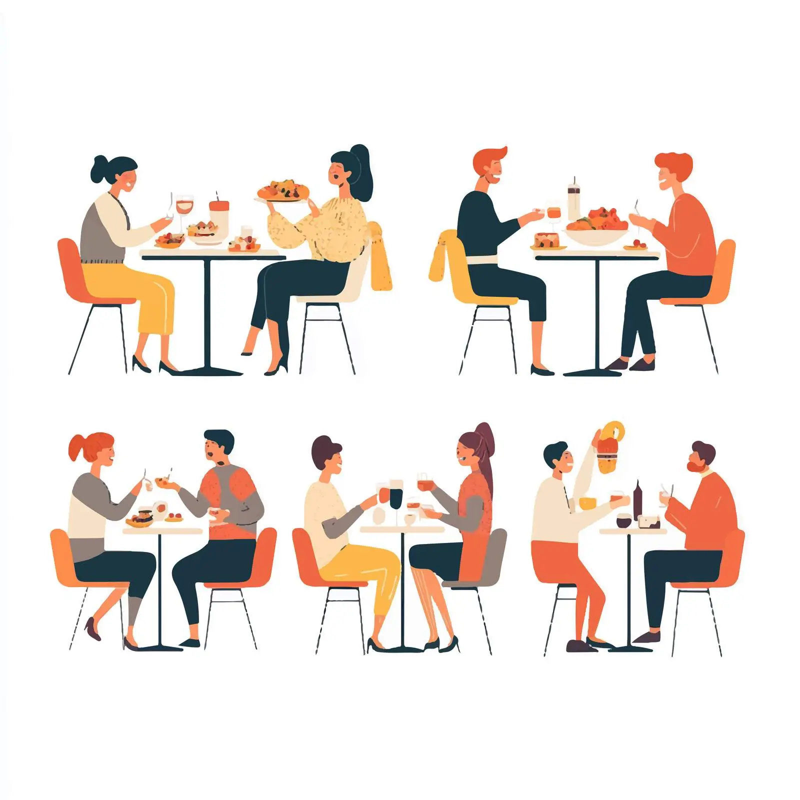 Joyful Friends Dining Together with Delicious Food — free download from Dotvec