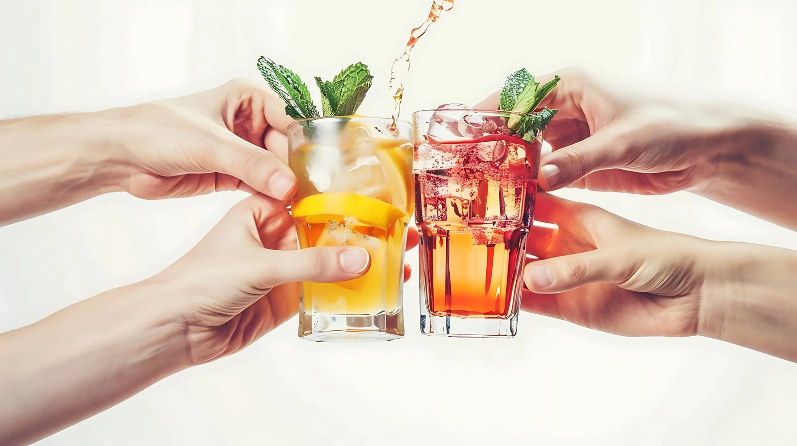 Friendship Toasting at Isolated White Bar — free download from Dotvec