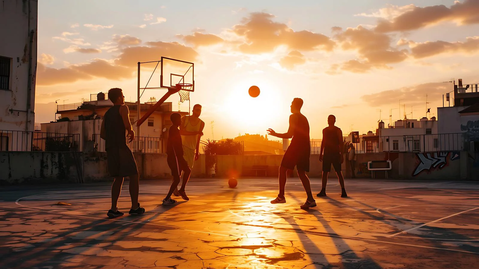 Urban Rooftop Basketball Game — free download from Dotvec