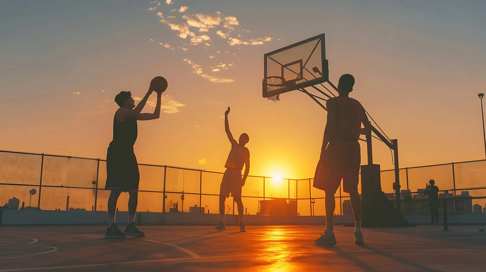 Urban Sunset Basketball Game — free download from Dotvec