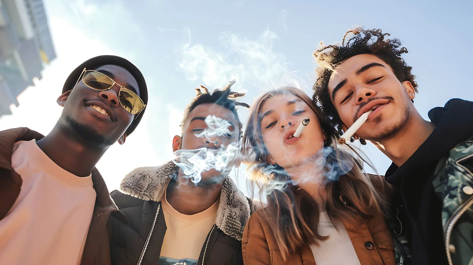 Outdoor Smoking Friends on Sunny Day — free download from Dotvec