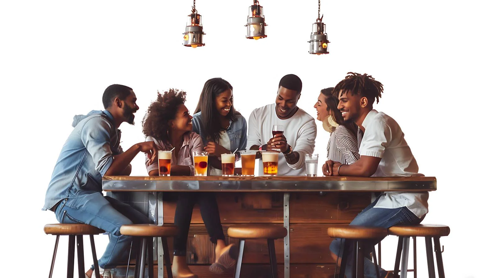 Socializing Friends in Isolated Bar Setting — free download from Dotvec