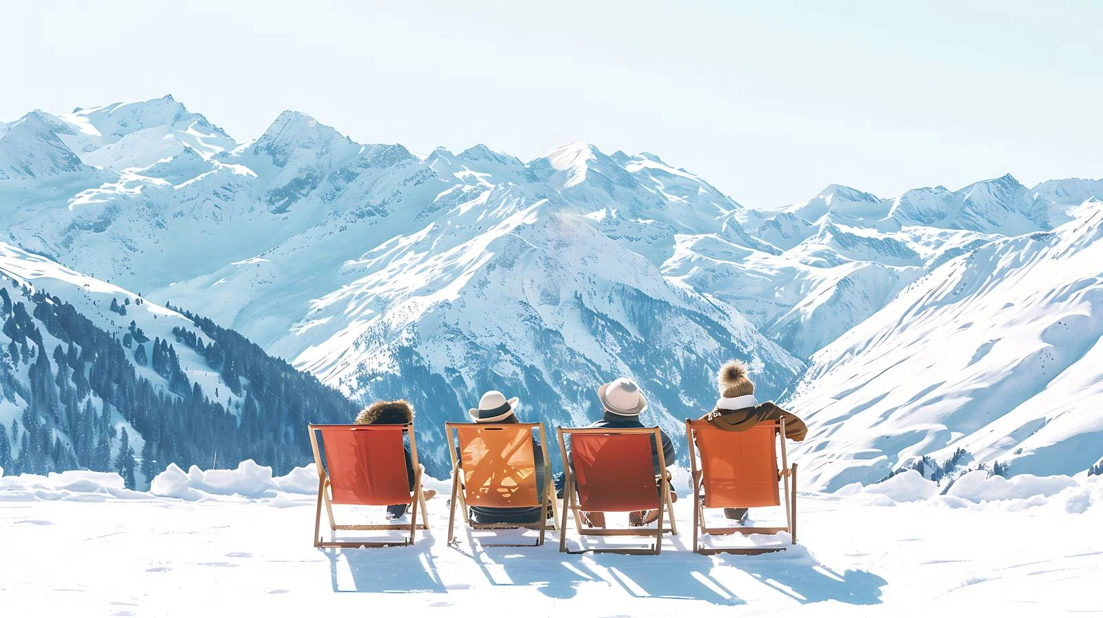 Relaxing Friends on Mountain Deck Chairs — free download from Dotvec