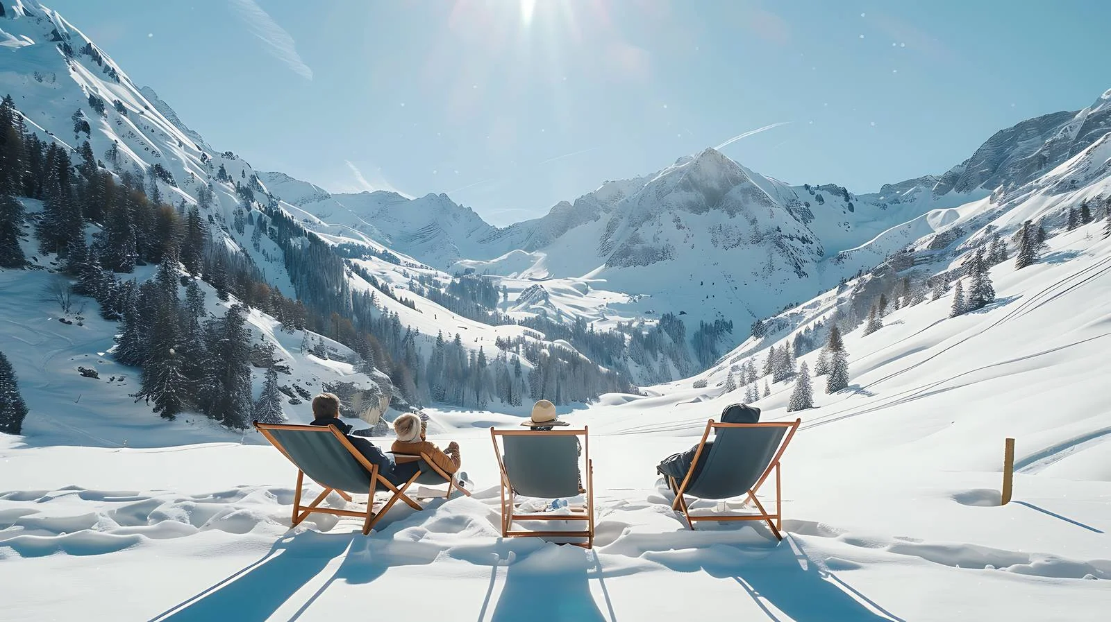 Alpine Relaxation: Friends Enjoy Sunbathing Outdoors — free download from Dotvec