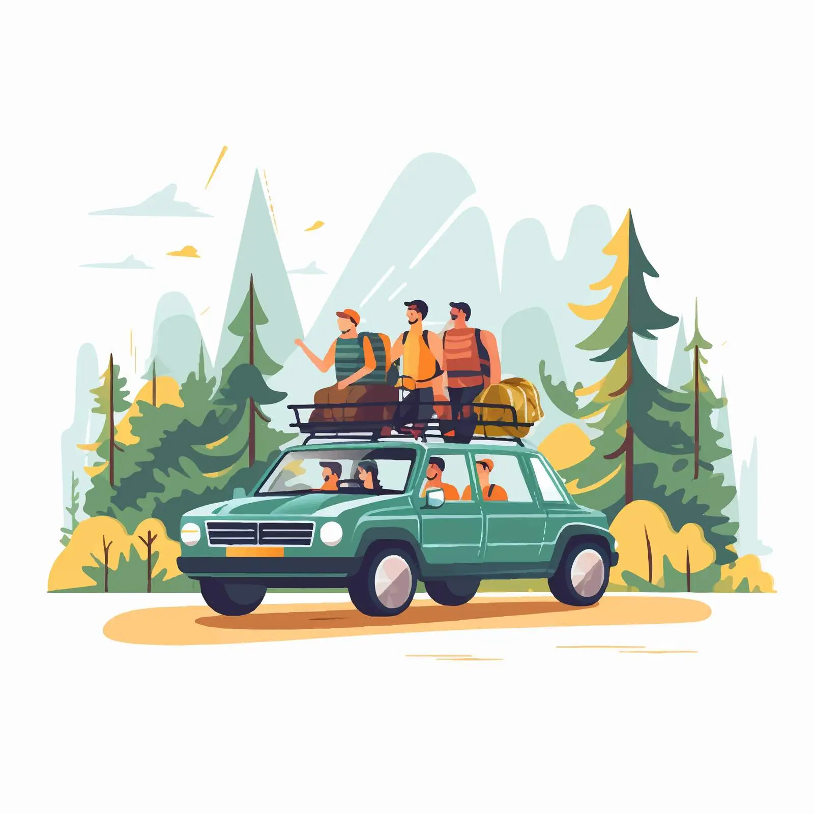 Traveling Friends on a Road Trip Adventure — free download from Dotvec