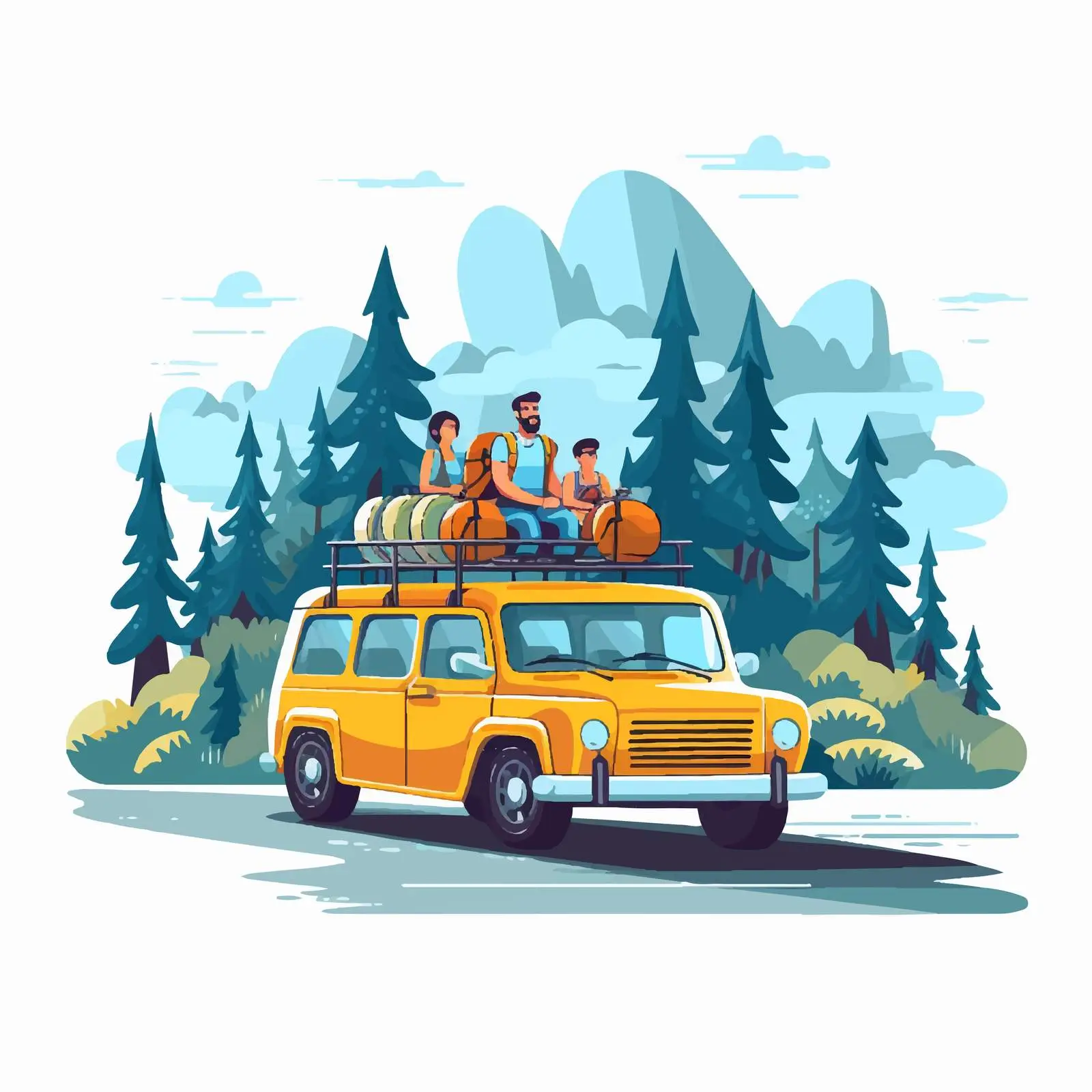 Friends Road Trip Adventure in Car — free download from Dotvec