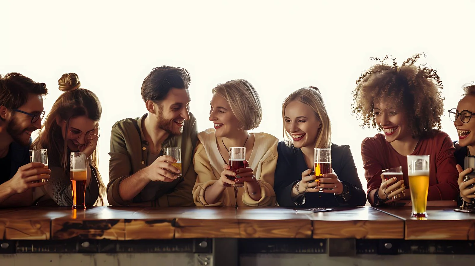 Socializing Friends in Bar with Smartphones — free download from Dotvec