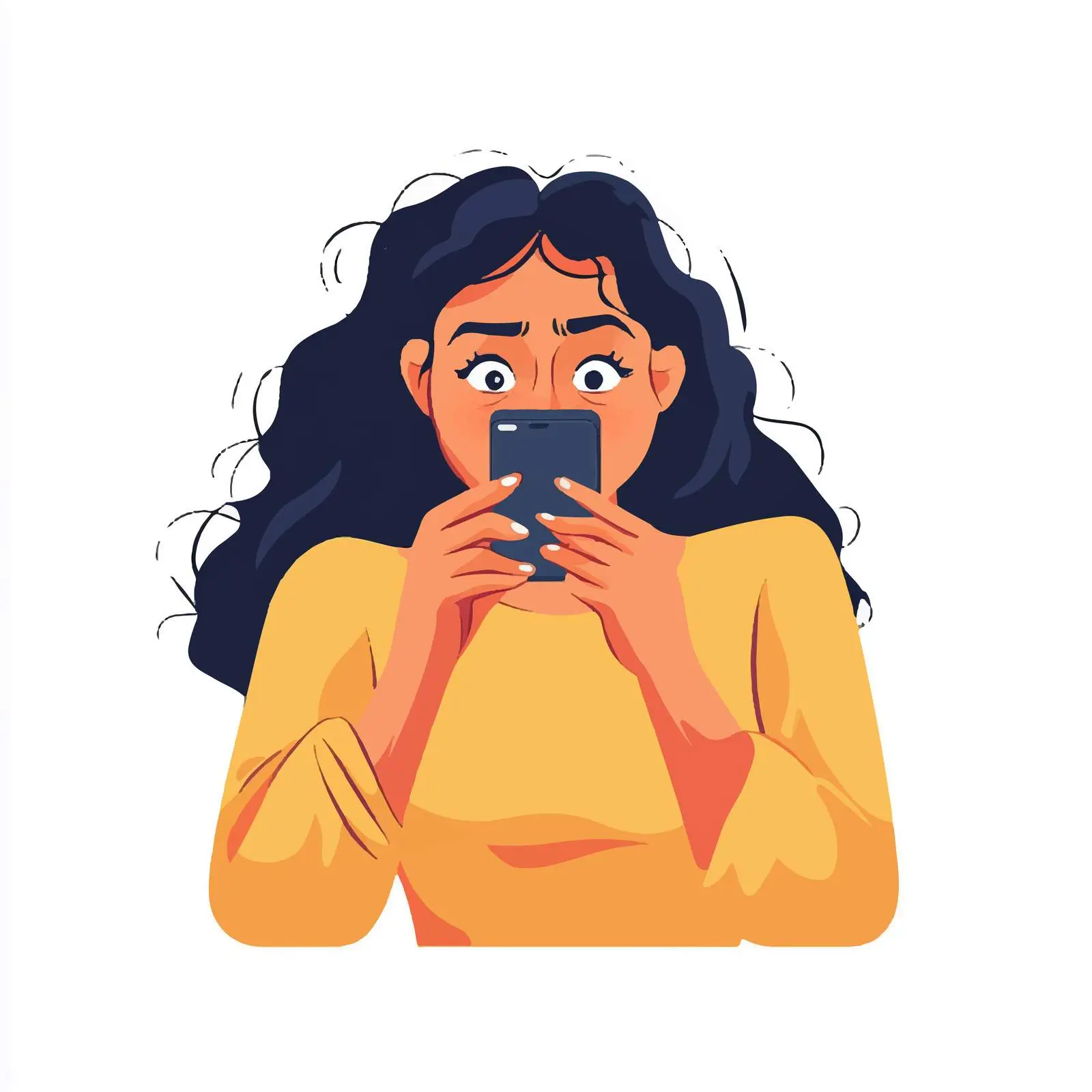 Frightened Woman Biting Nails in Fear – free nervousness image from Dotvec