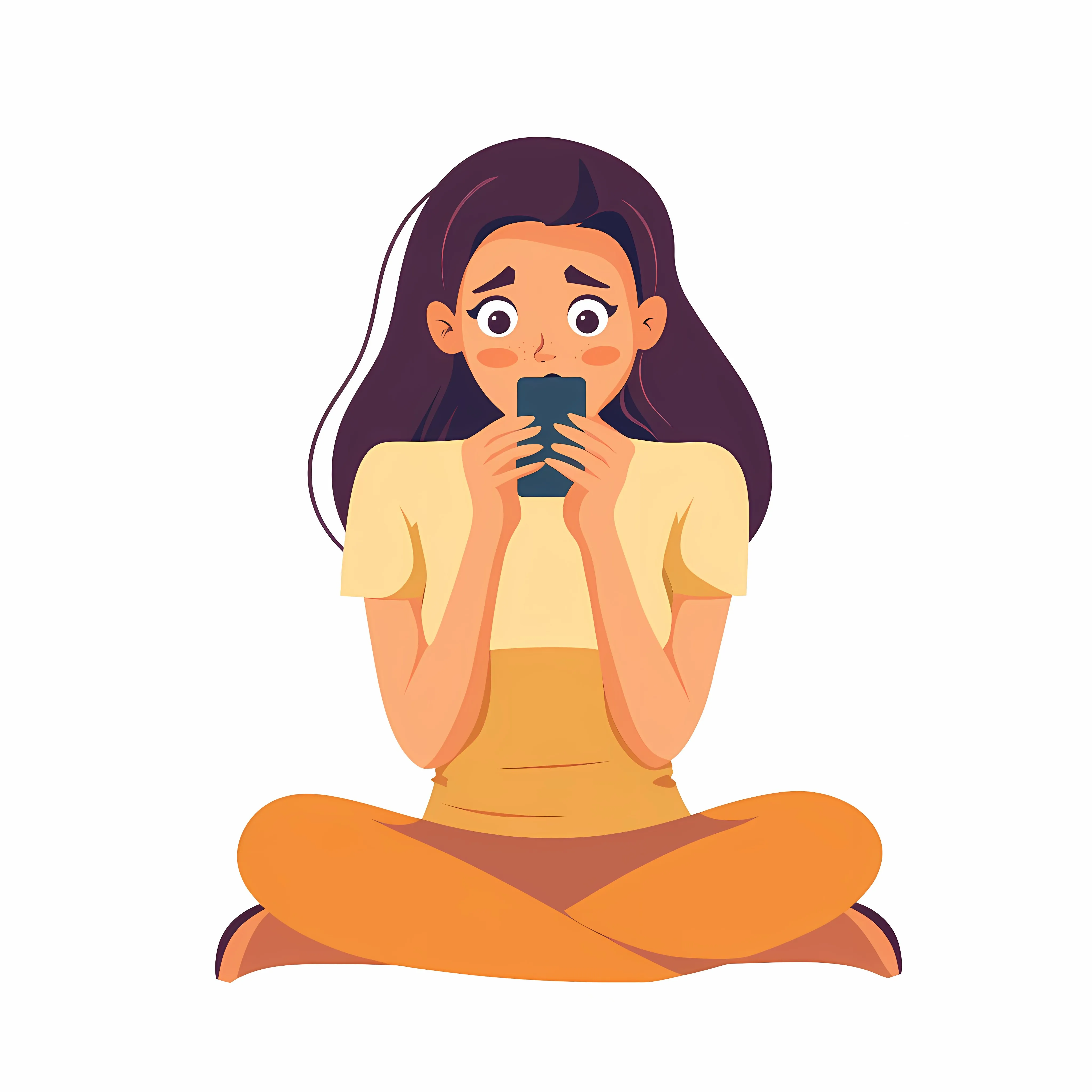 Frightened Woman Biting Nails in Fear — free download from Dotvec