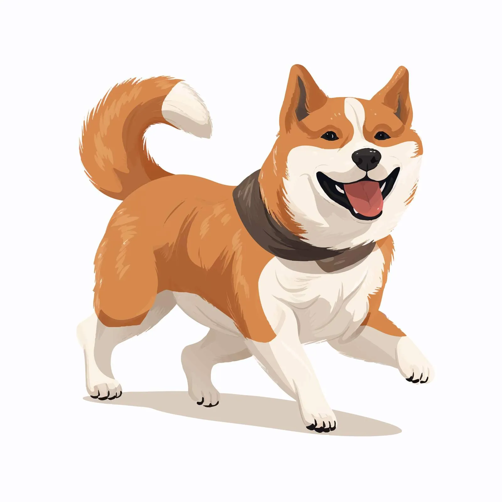 Active Akita Inu Running and Jumping – free skip image from Dotvec