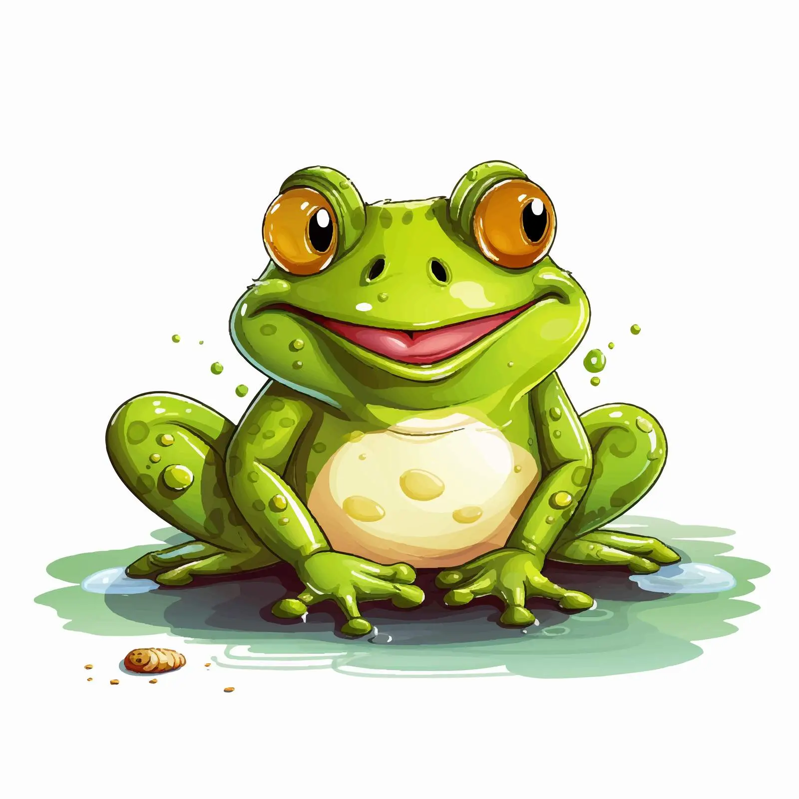 Frog Cartoon Ready to Eat Insects Vector Illustration — free download from Dotvec