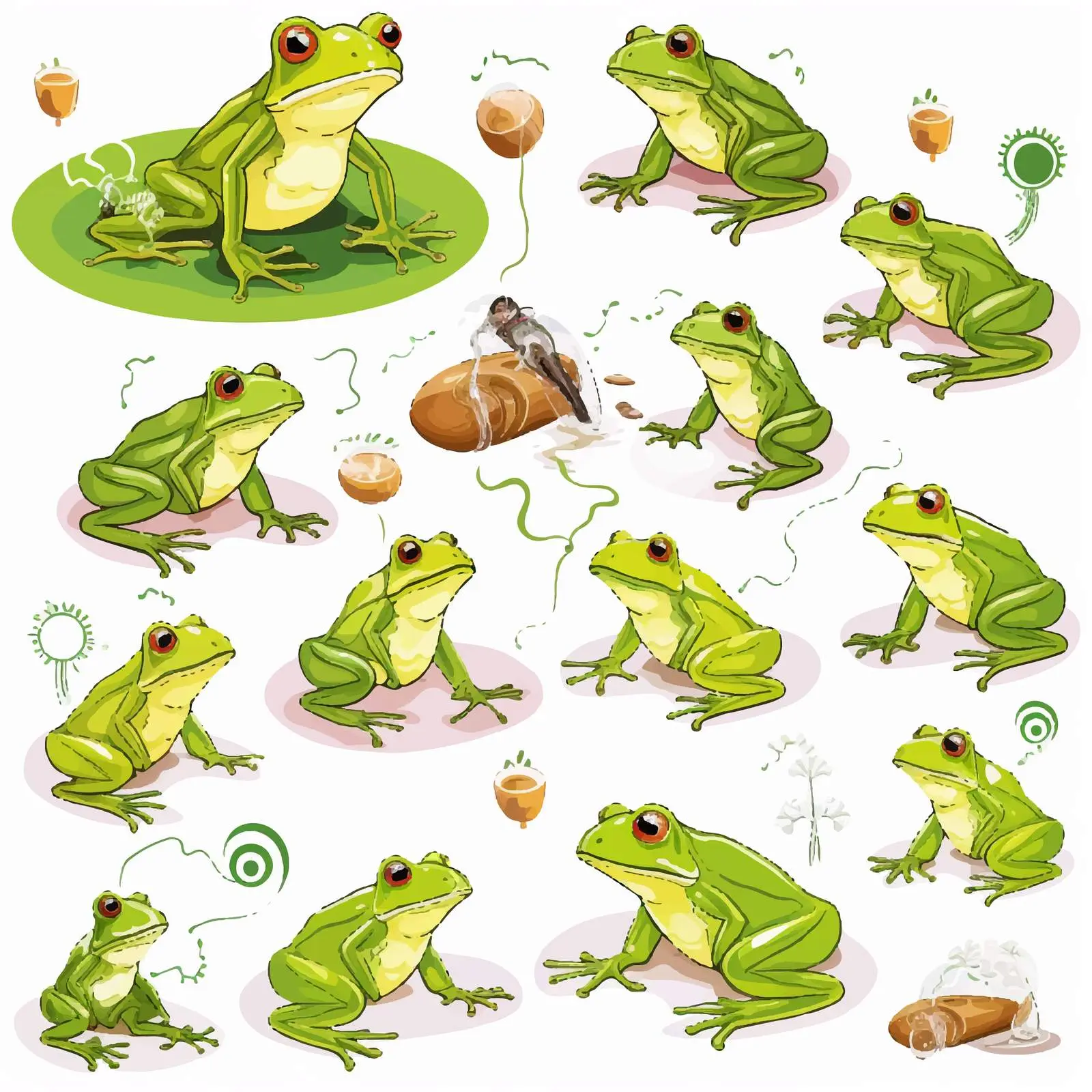 Frog Life Cycle Cartoon Vector Diagram Illustration — free download from Dotvec