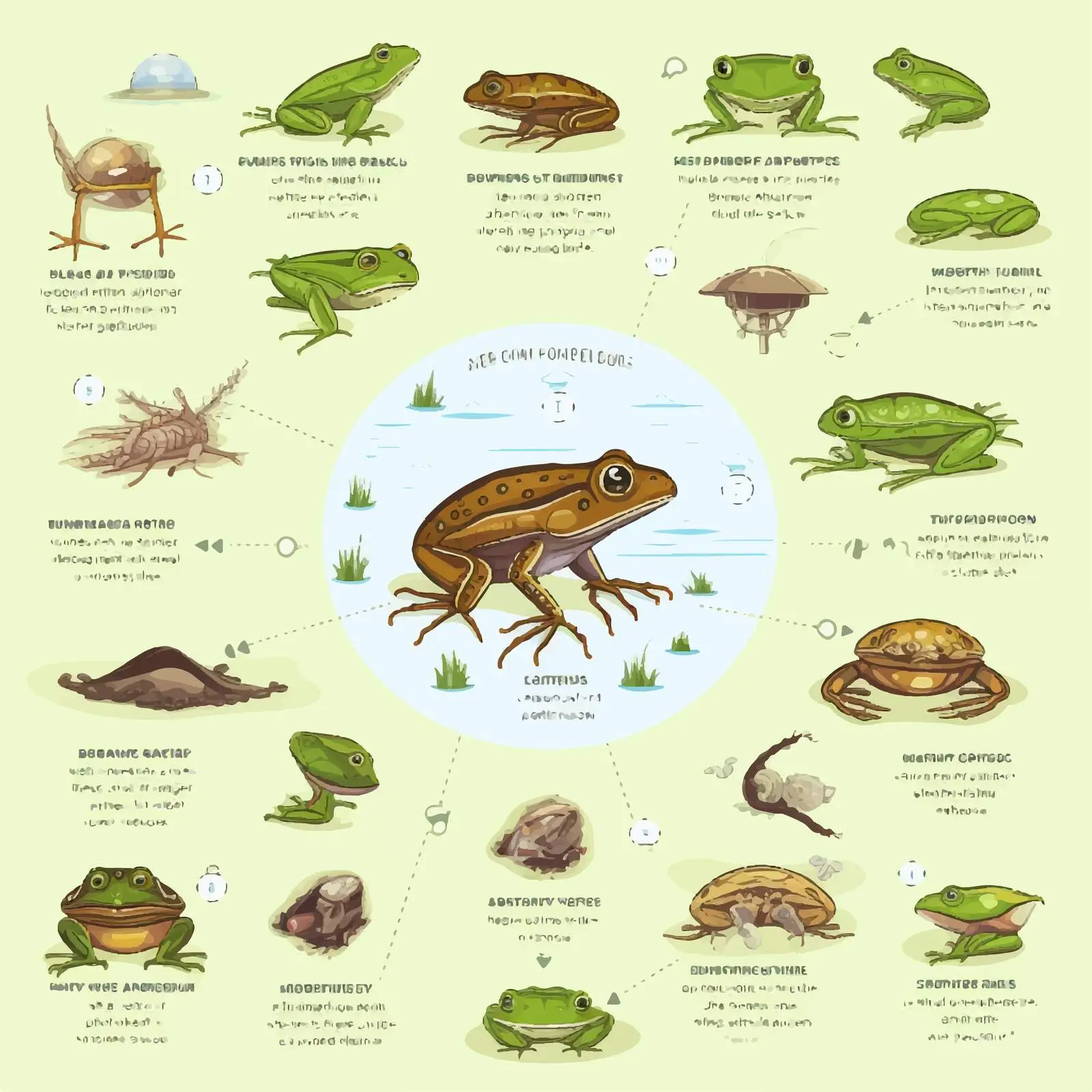Frog Life Cycle Cartoon Vector Illustration — free download from Dotvec