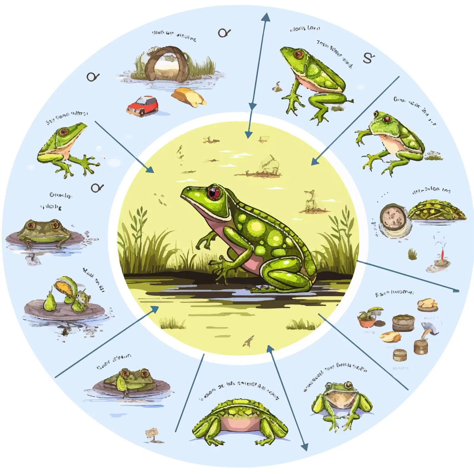 Frog Life Cycle Vector Illustration — free download from Dotvec