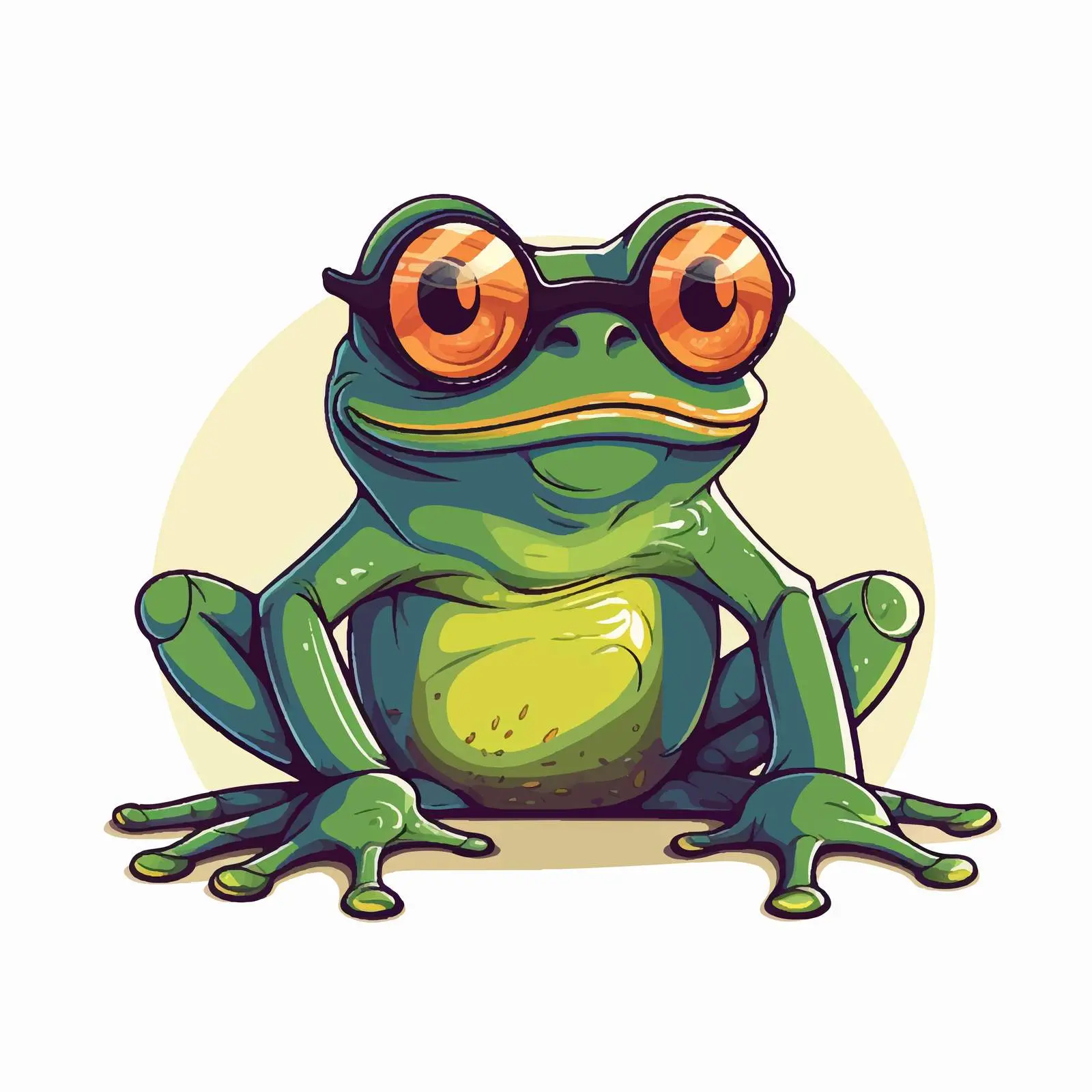 Cartoon Frog Line Vector Illustration — free download from Dotvec