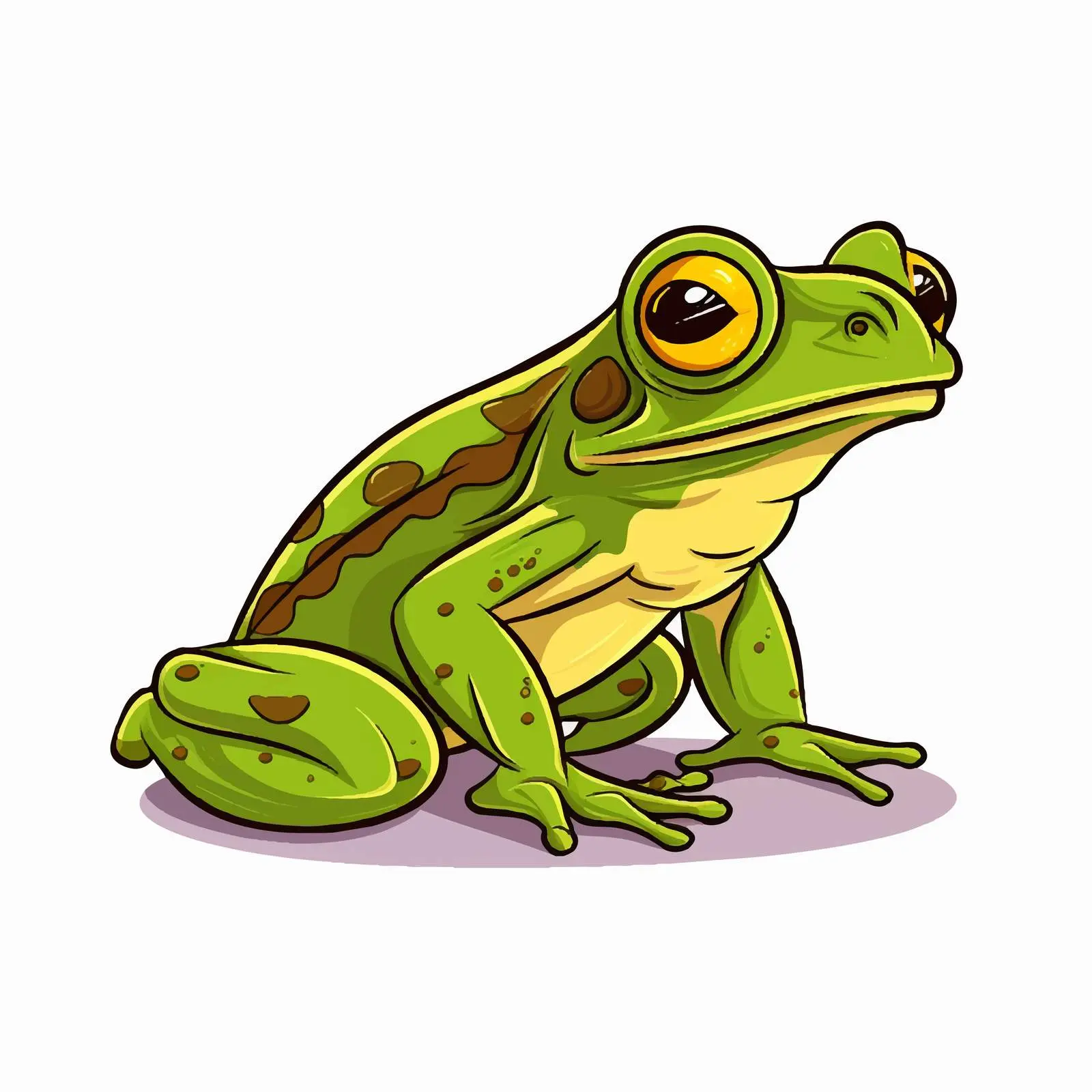 Cartoon Frog Line Vector Illustration — free download from Dotvec