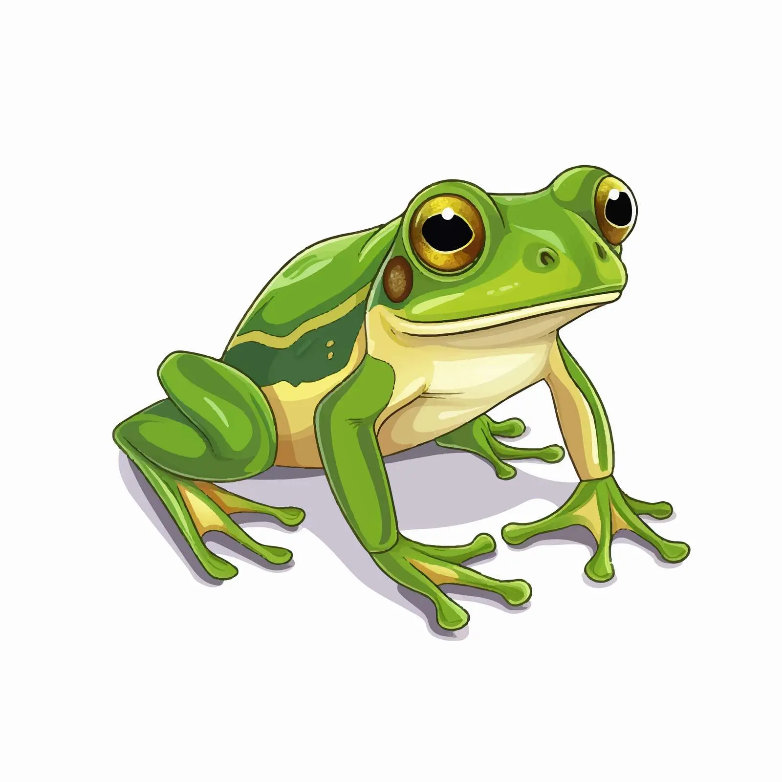 Frog Line Vector Illustration on White Background — free download from Dotvec