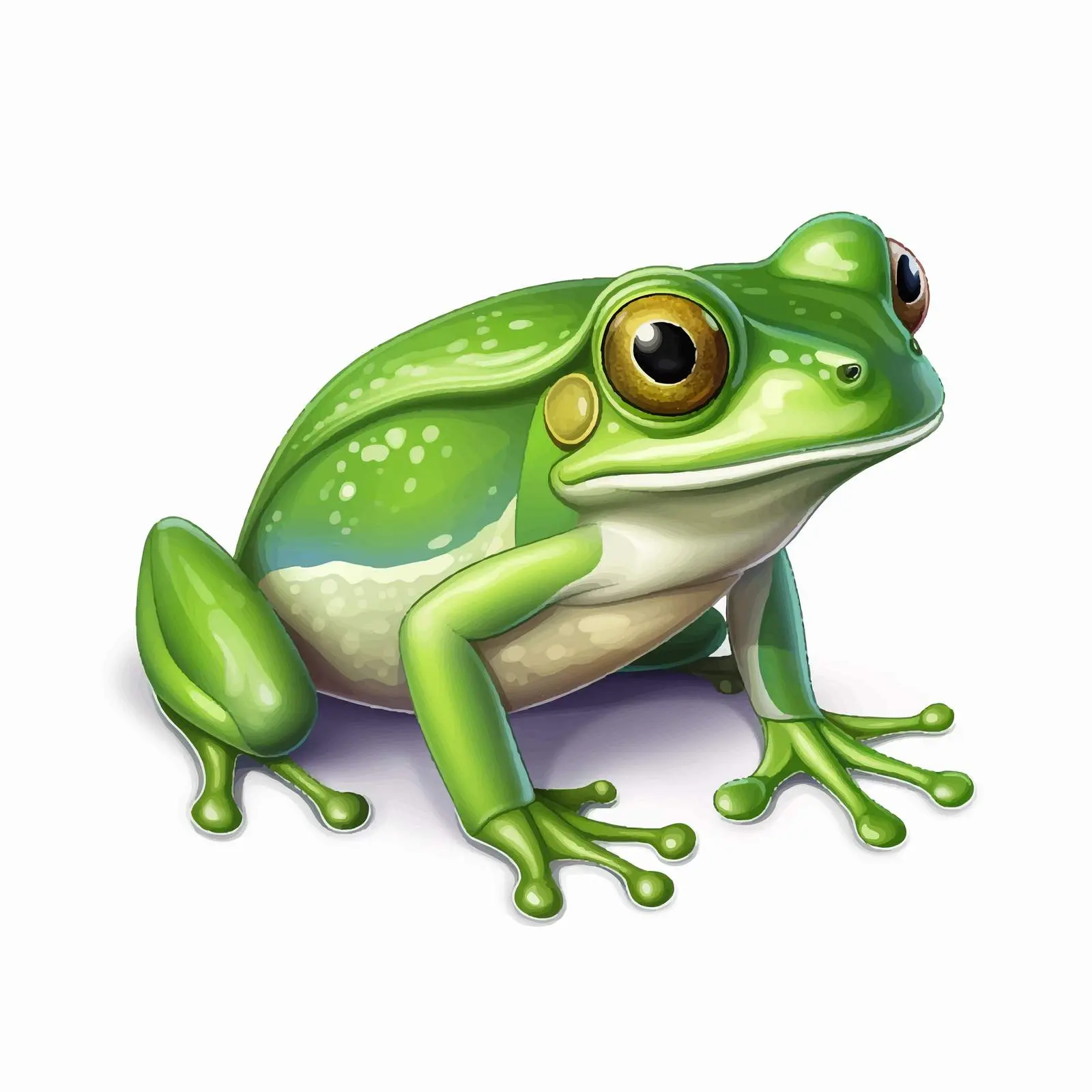 Frog Line Vector Illustration on White Background – free funny frog image from Dotvec