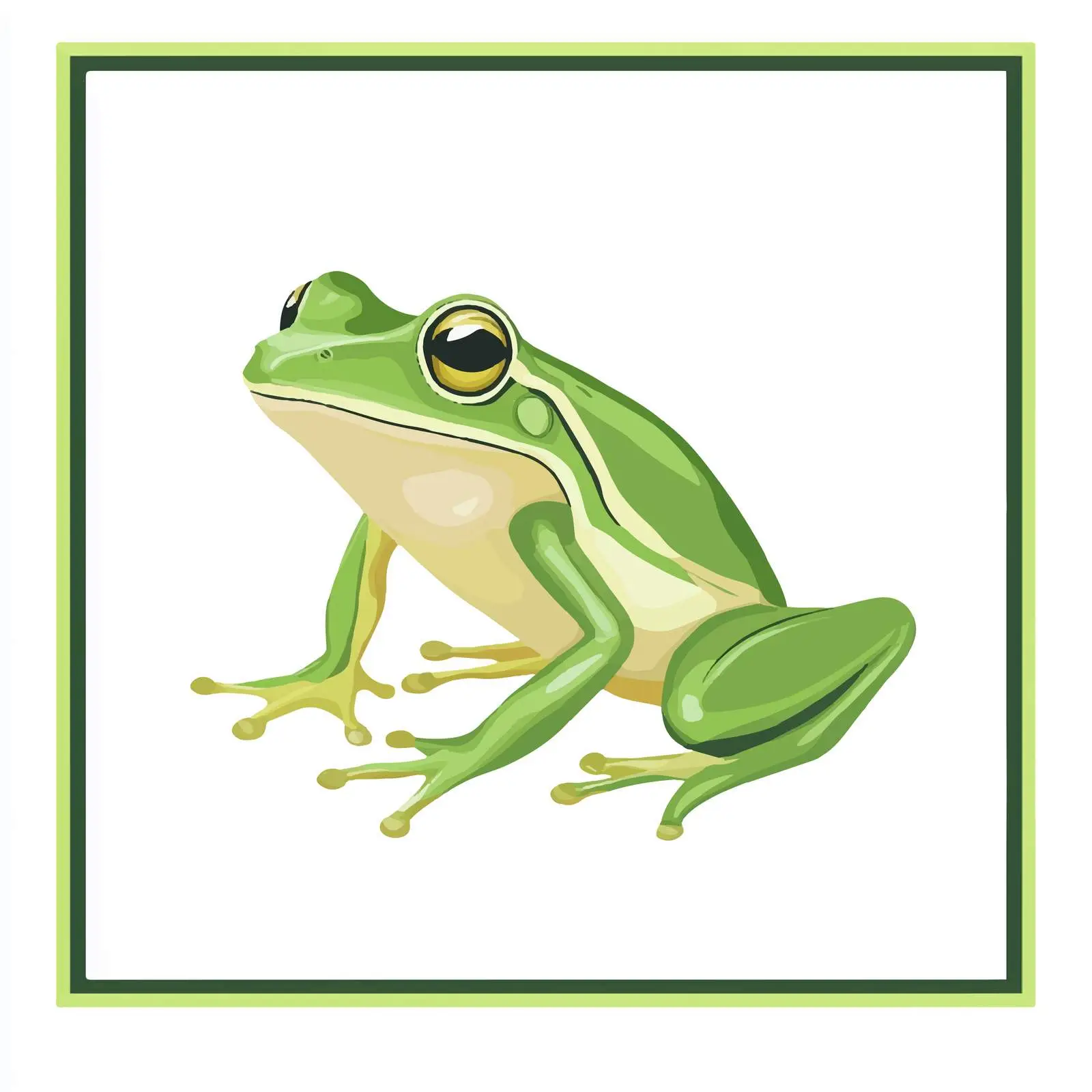 Flat Vector Illustration of a Frog – free artistic frog image from Dotvec