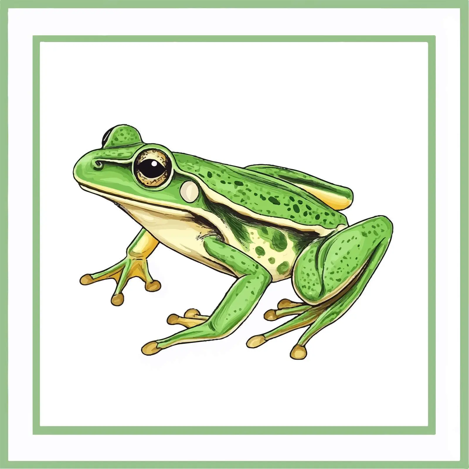 Flat Vector Illustration of Frog on White Background — free download from Dotvec