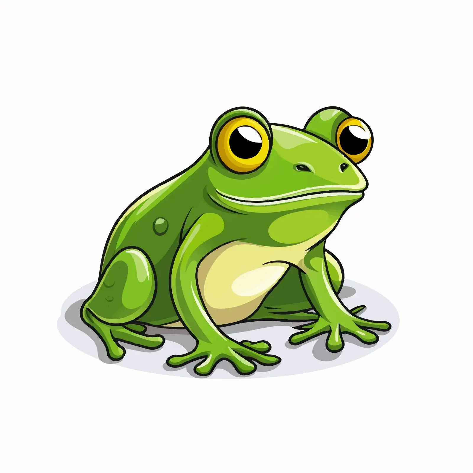 Cartoon Frog Outline Vector Illustration — free download from Dotvec