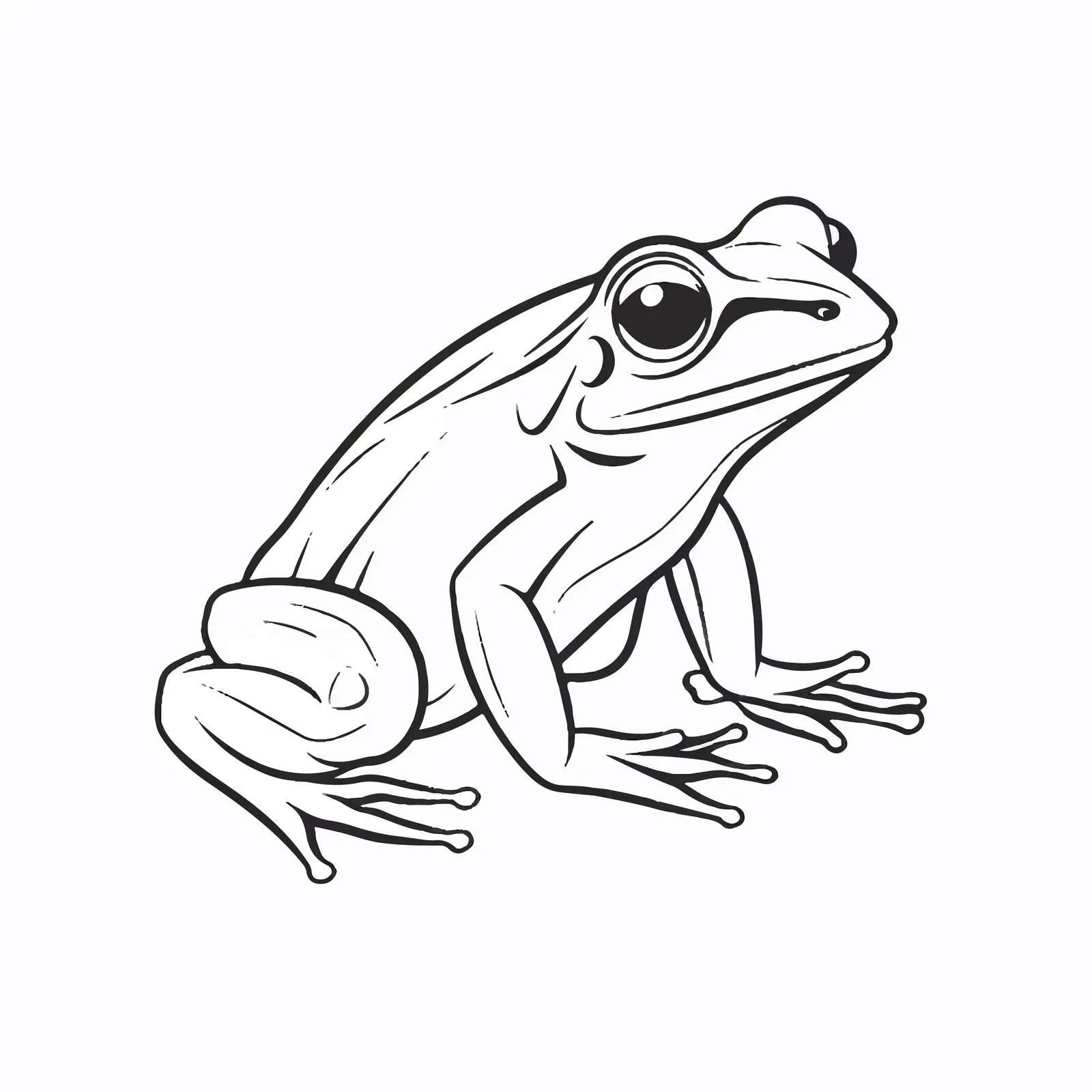 Cartoon Frog Outline Vector Illustration — free download from Dotvec