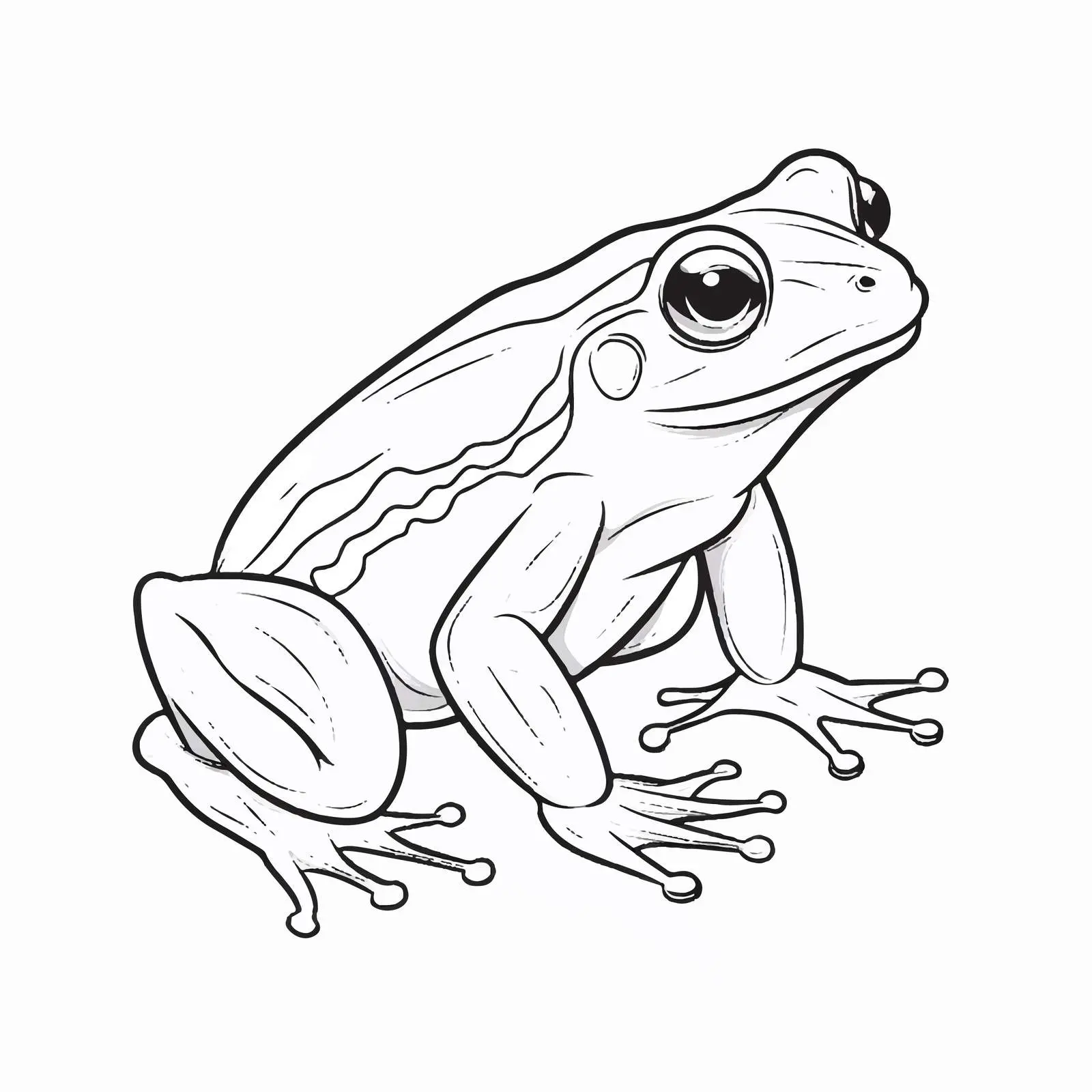 Cartoon Frog Outline Vector Illustration — free download from Dotvec